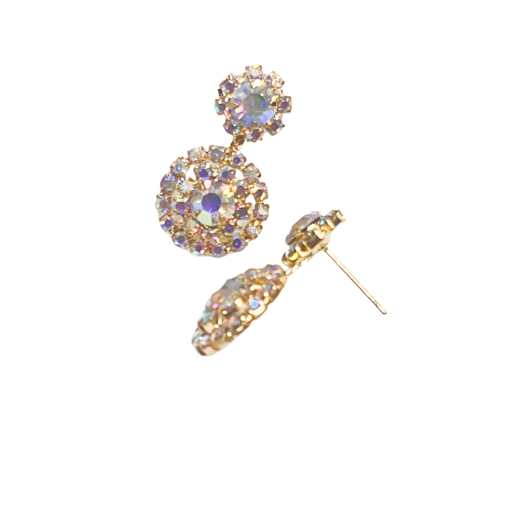 Taylor - AB Rhinestone Statement Earrings (Gold)