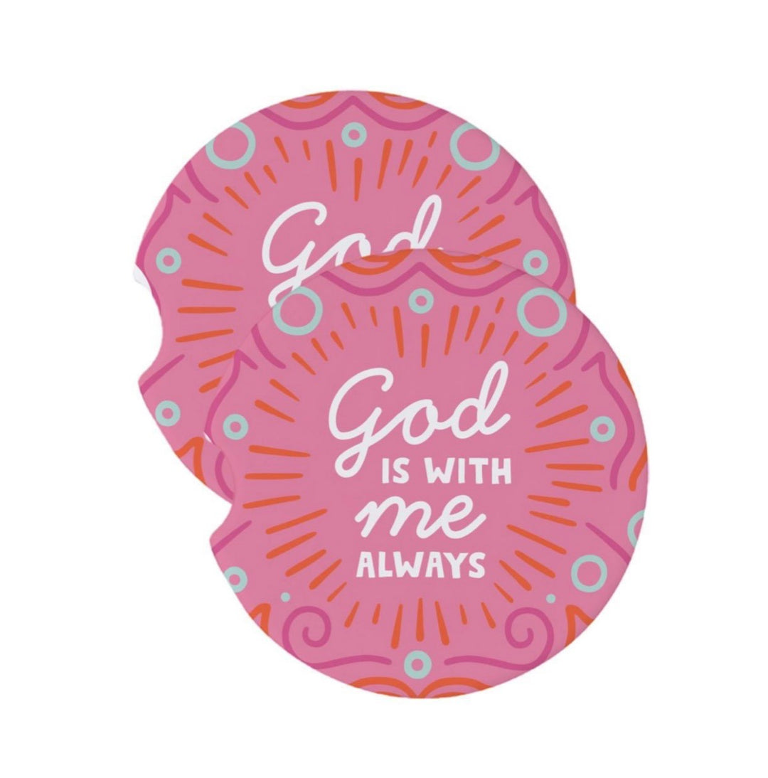 Car Coaster Set - God Is With Me Always