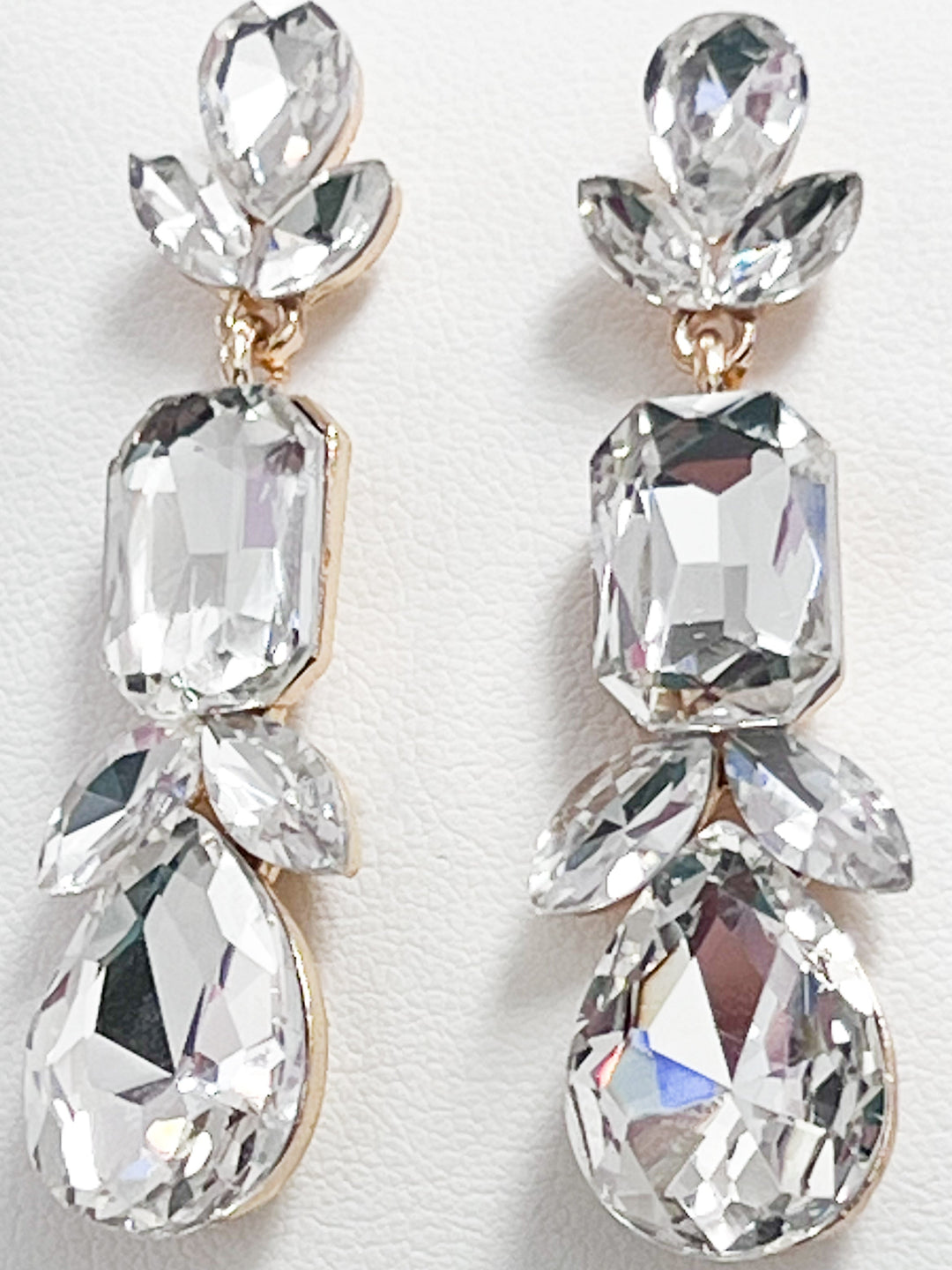 Ella - Rhinestone Statement Earrings (Clear)