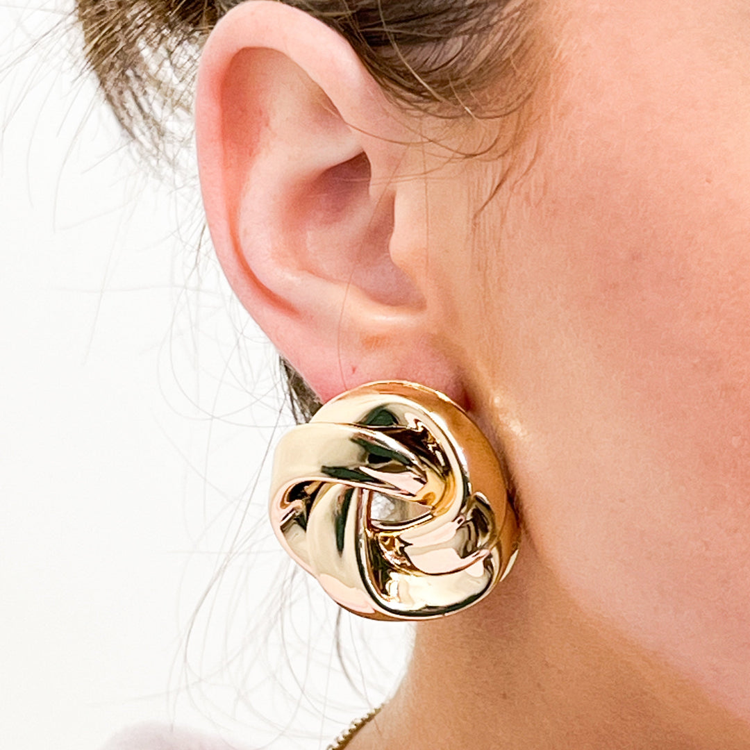 Christi - Gold Knot Stud Earrings