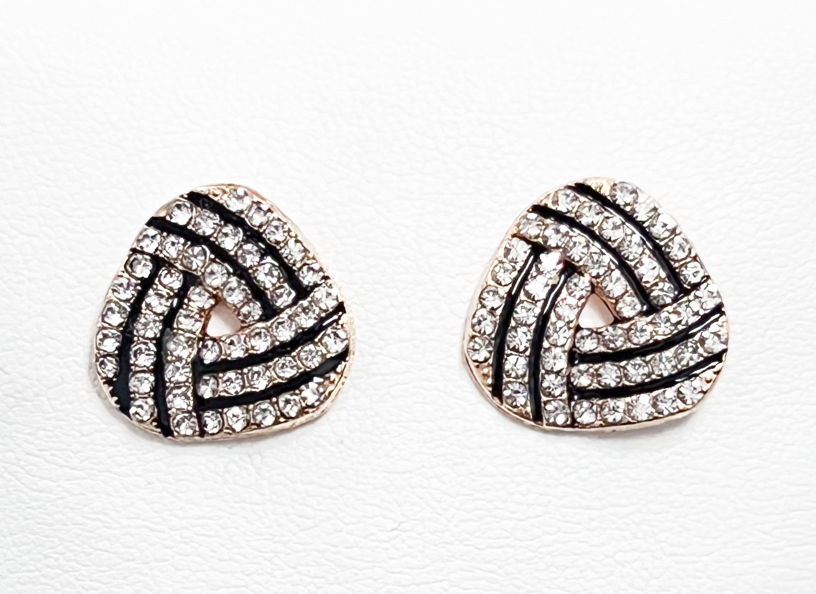 Quinn - Black & Clear Rhinestone Stud Earrings