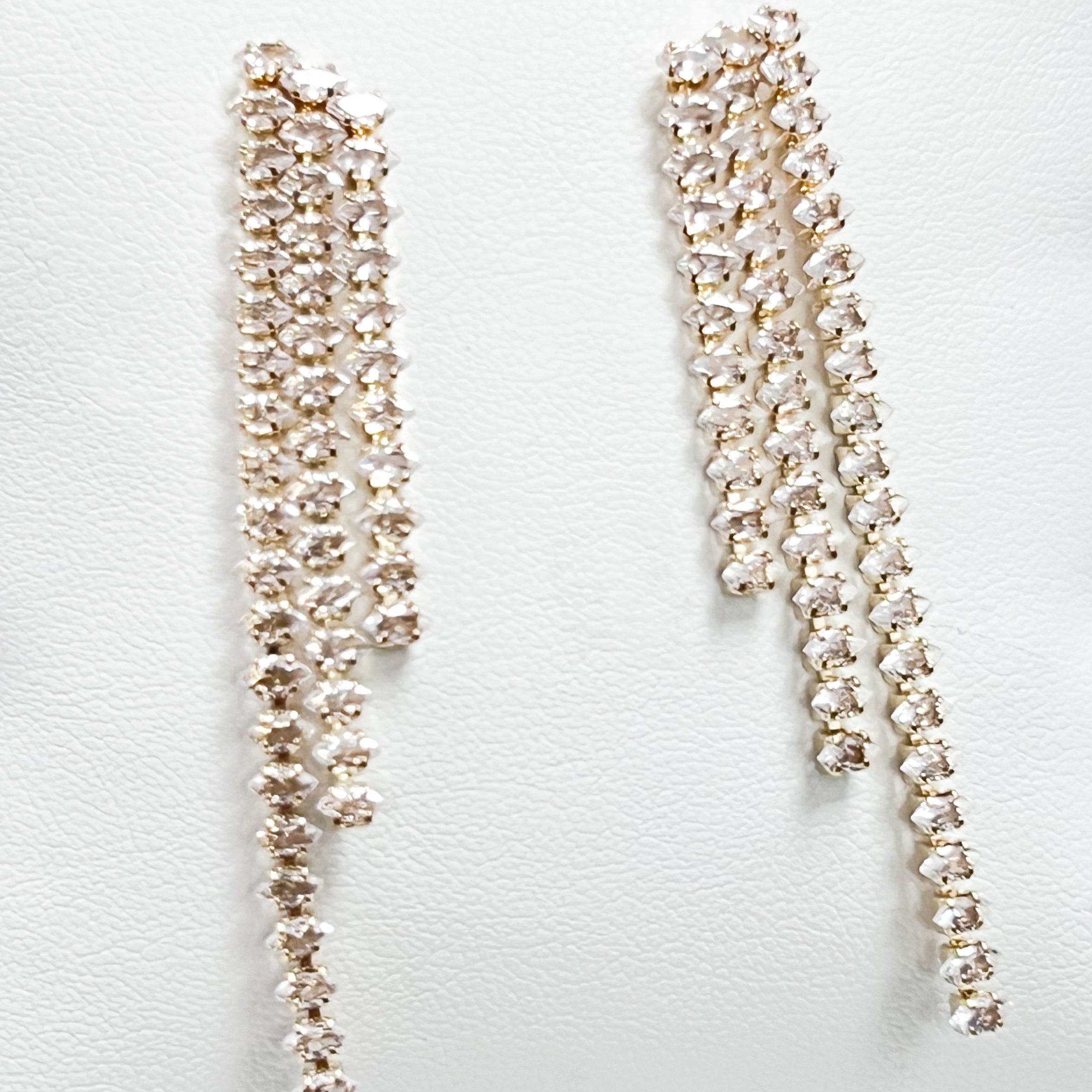 Erica - Marquise Rhinestone Tassel Earrings