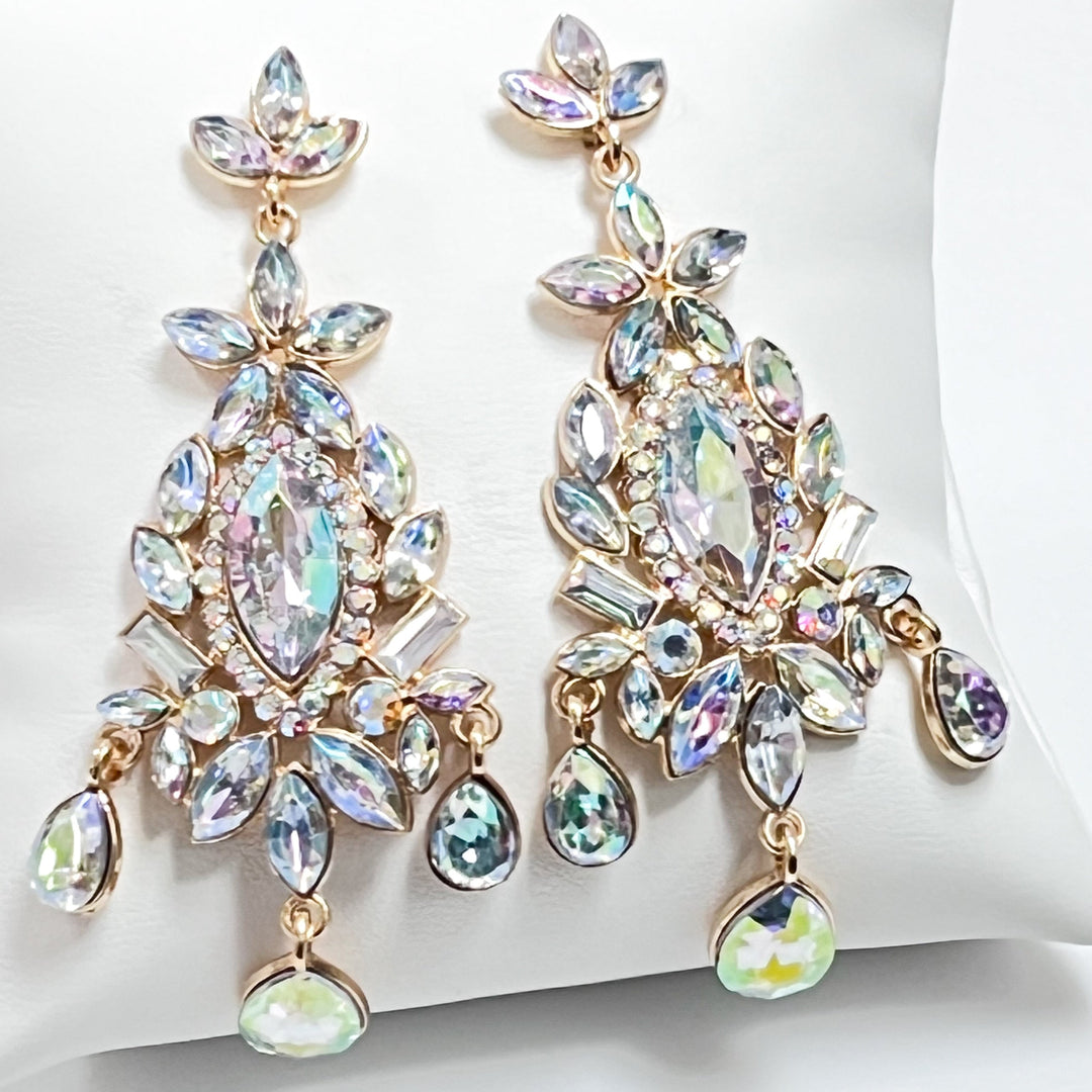 Noella - AB Rhinestone Statement Earrings