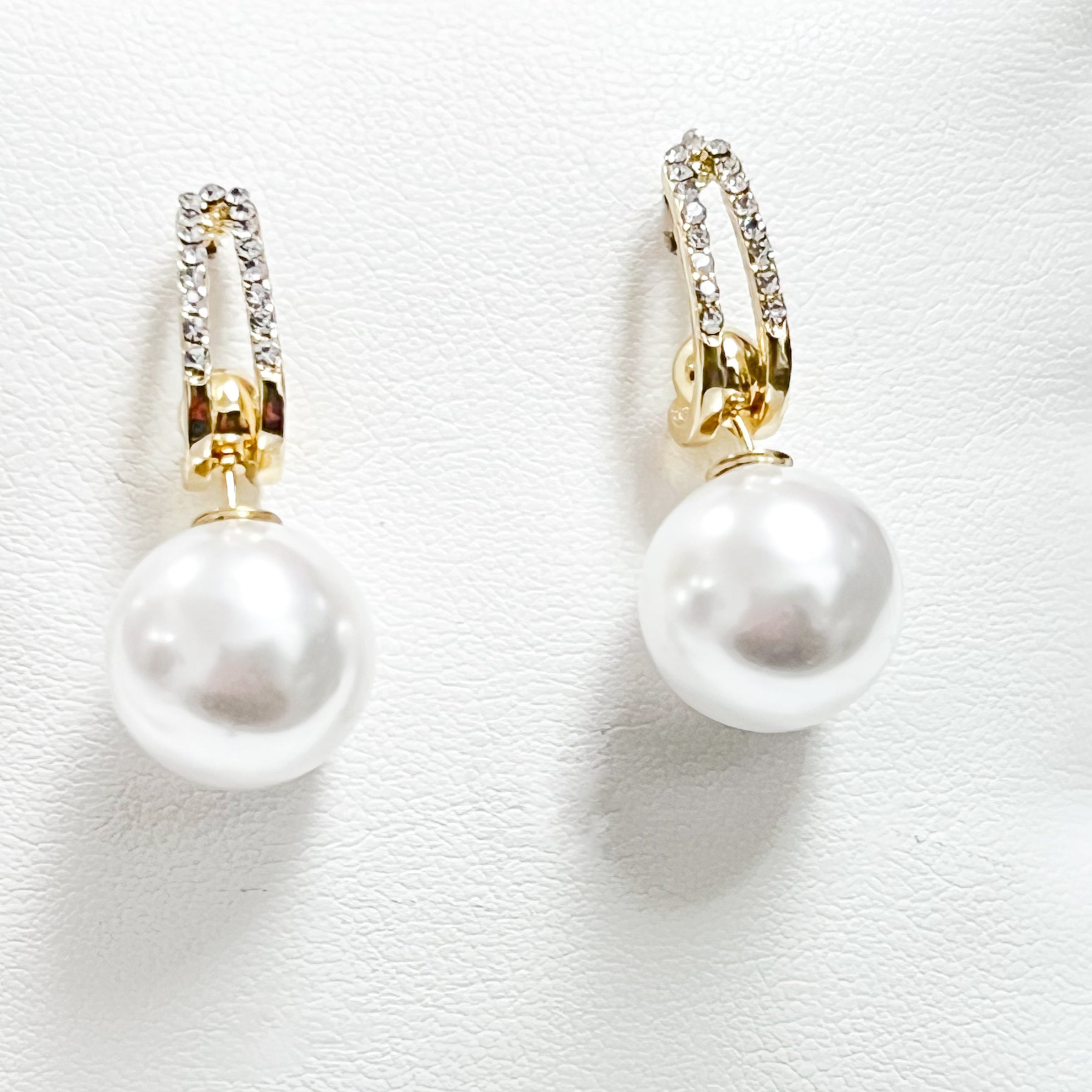 Katana - Rhinestone & Pearl Statement Earrings