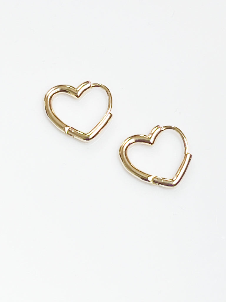 Elissa - Gold Heart Hoop Earrings