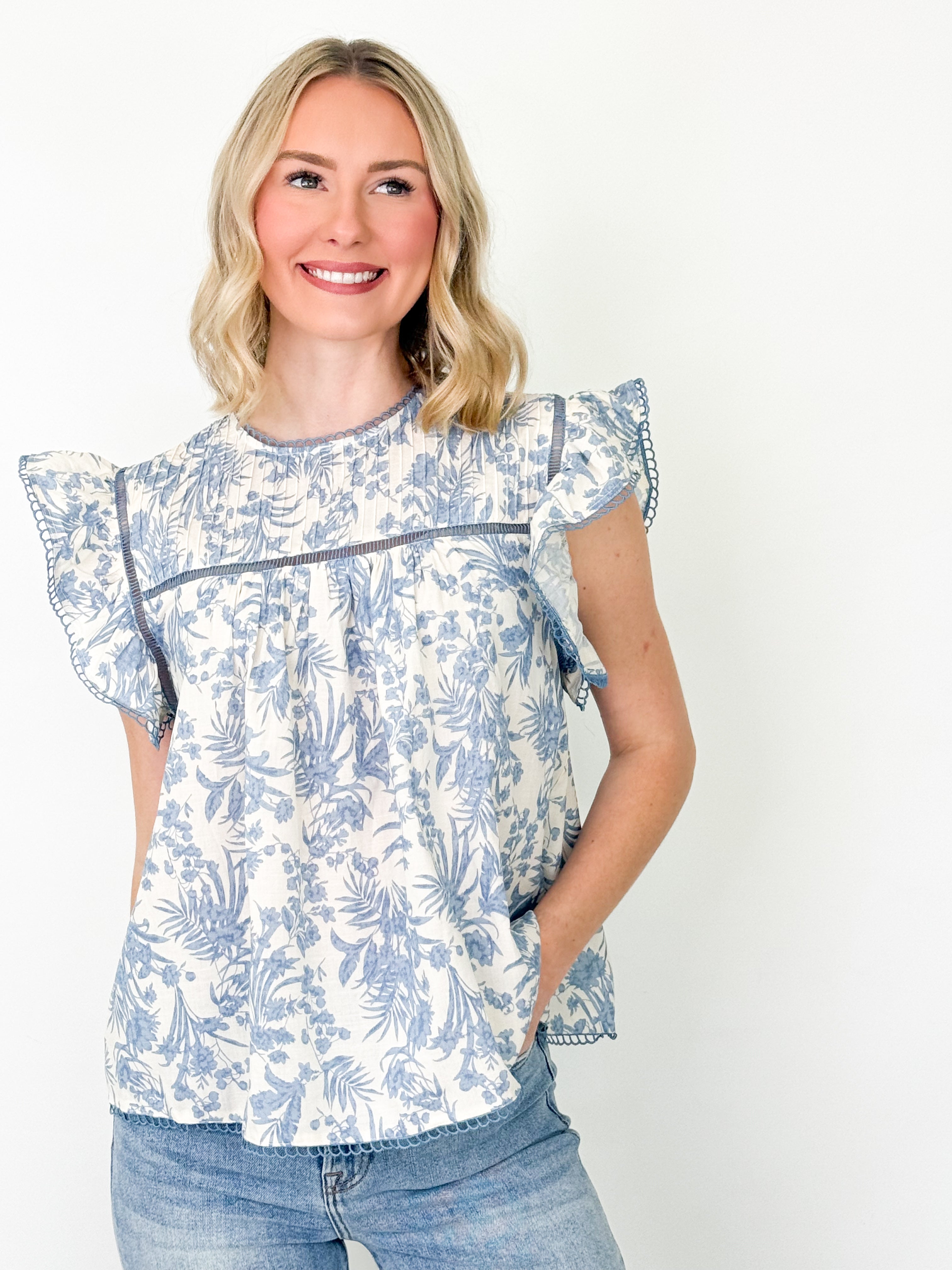 Sherri - Ruffle Sleeve Top