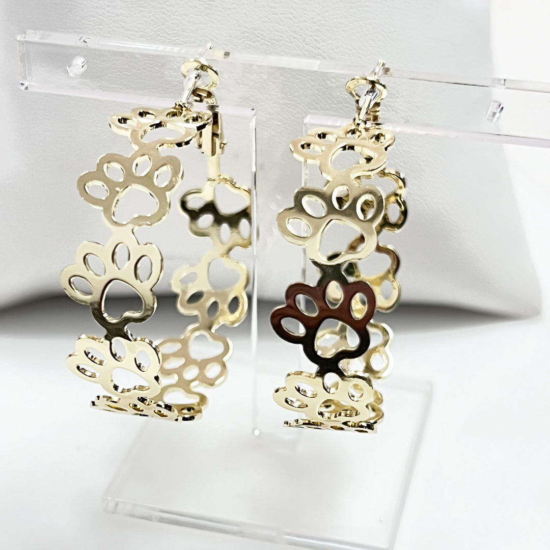Sammi - Paw Print Hoop Earrings