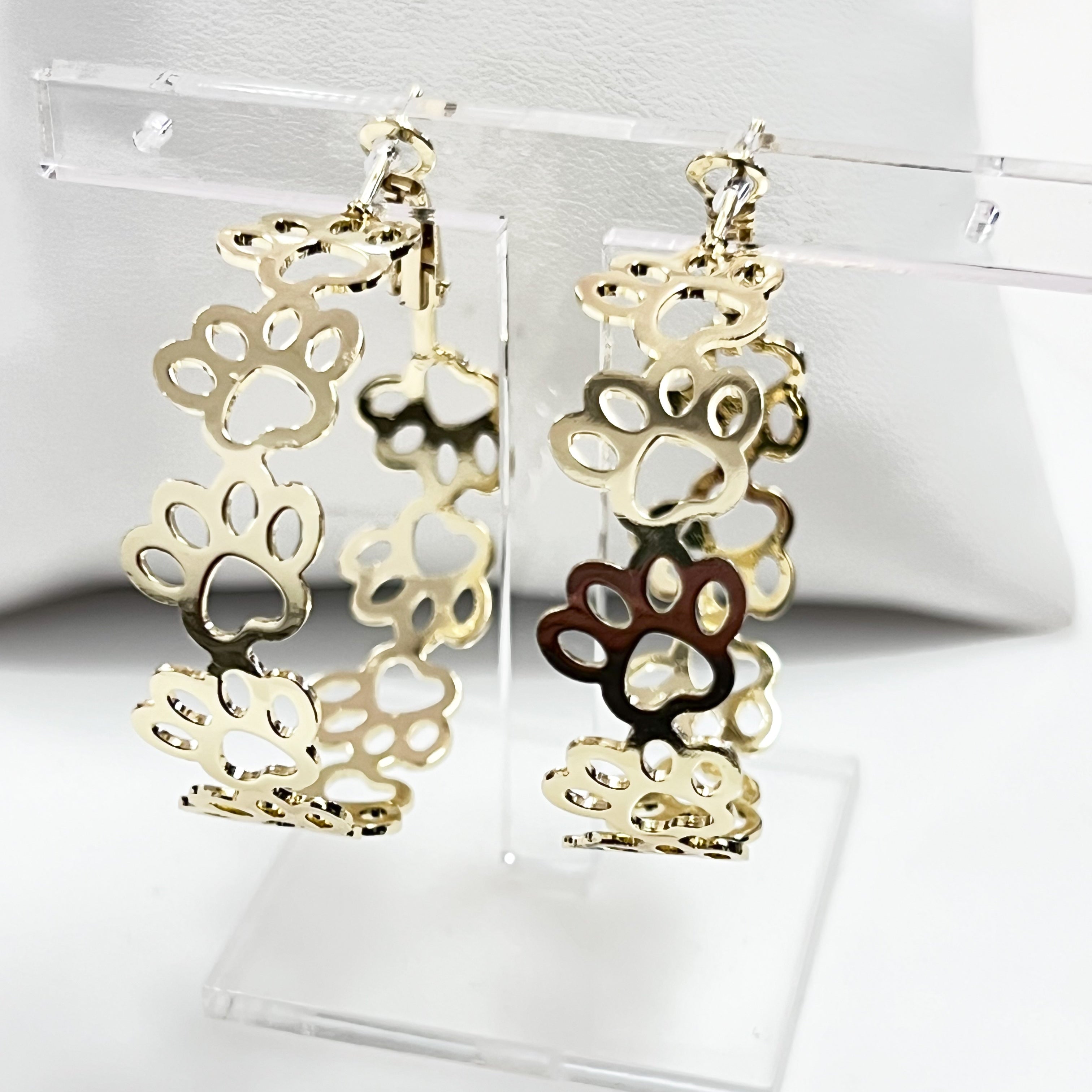 Sammi - Paw Print Hoop Earrings