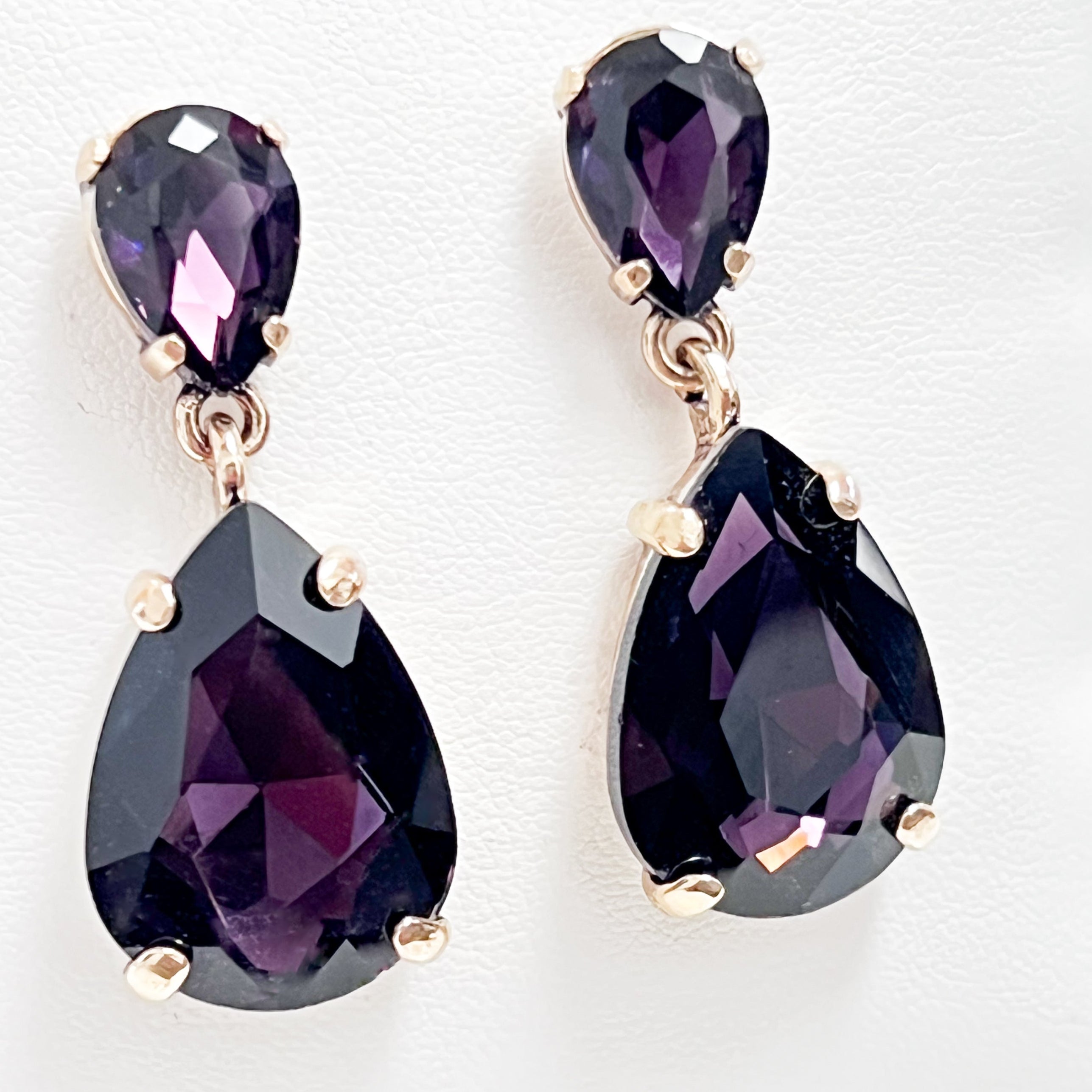 Mariah - Rhinestone Drop Earrings (Plum)