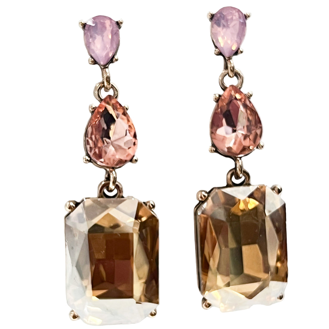 Harlie - Tiered Rhinestone Statement Earrings