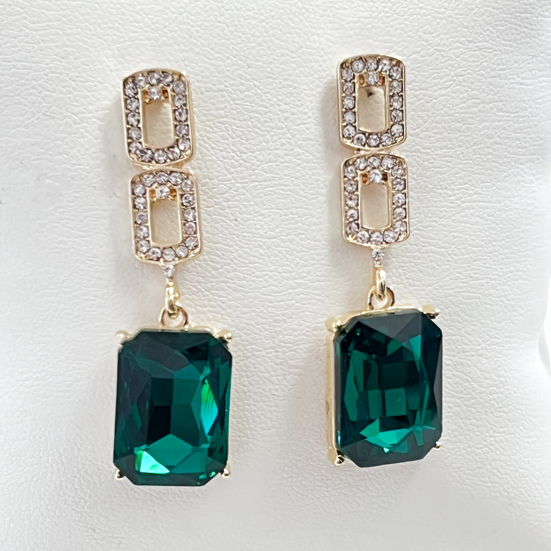 Cindy - Emerald Green Statement Earrings