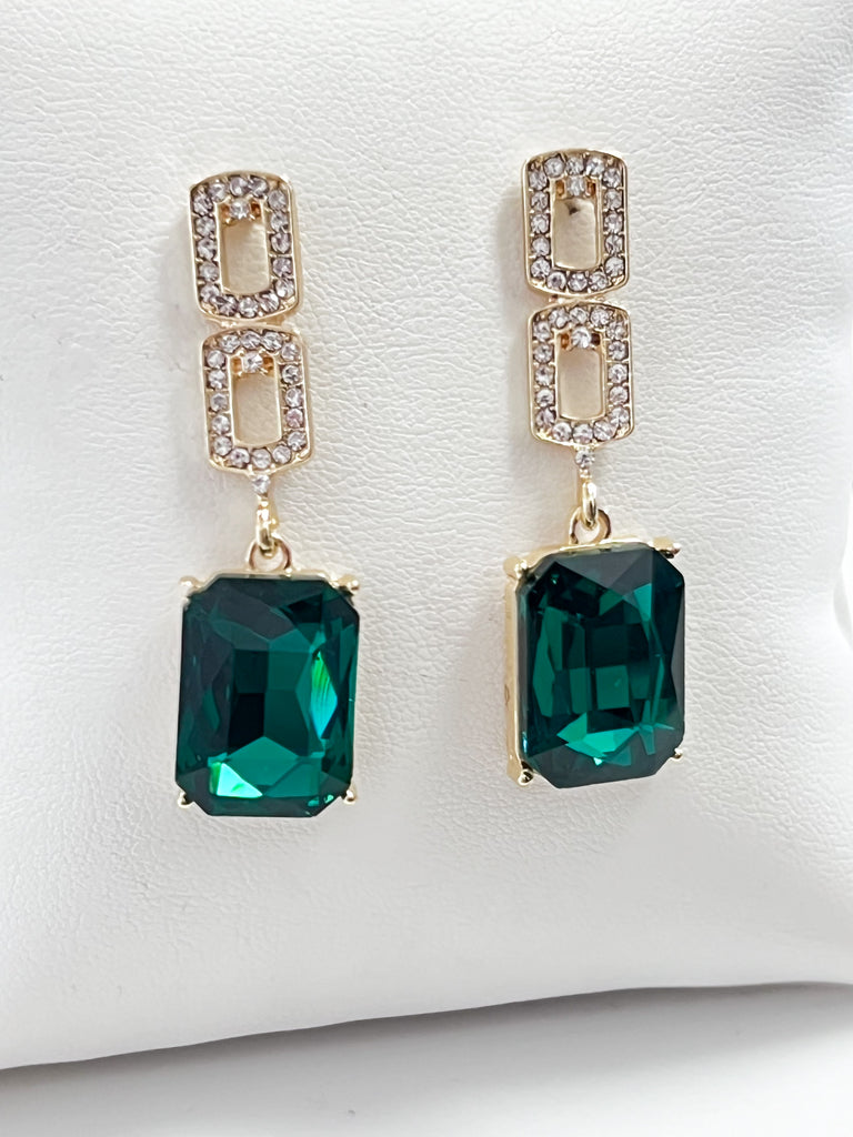 Cindy - Emerald Green Statement Earrings