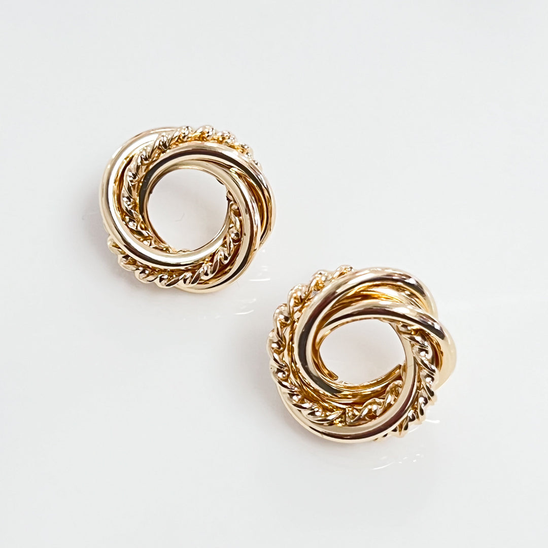 Hillary - Gold Knot Stud Earrings