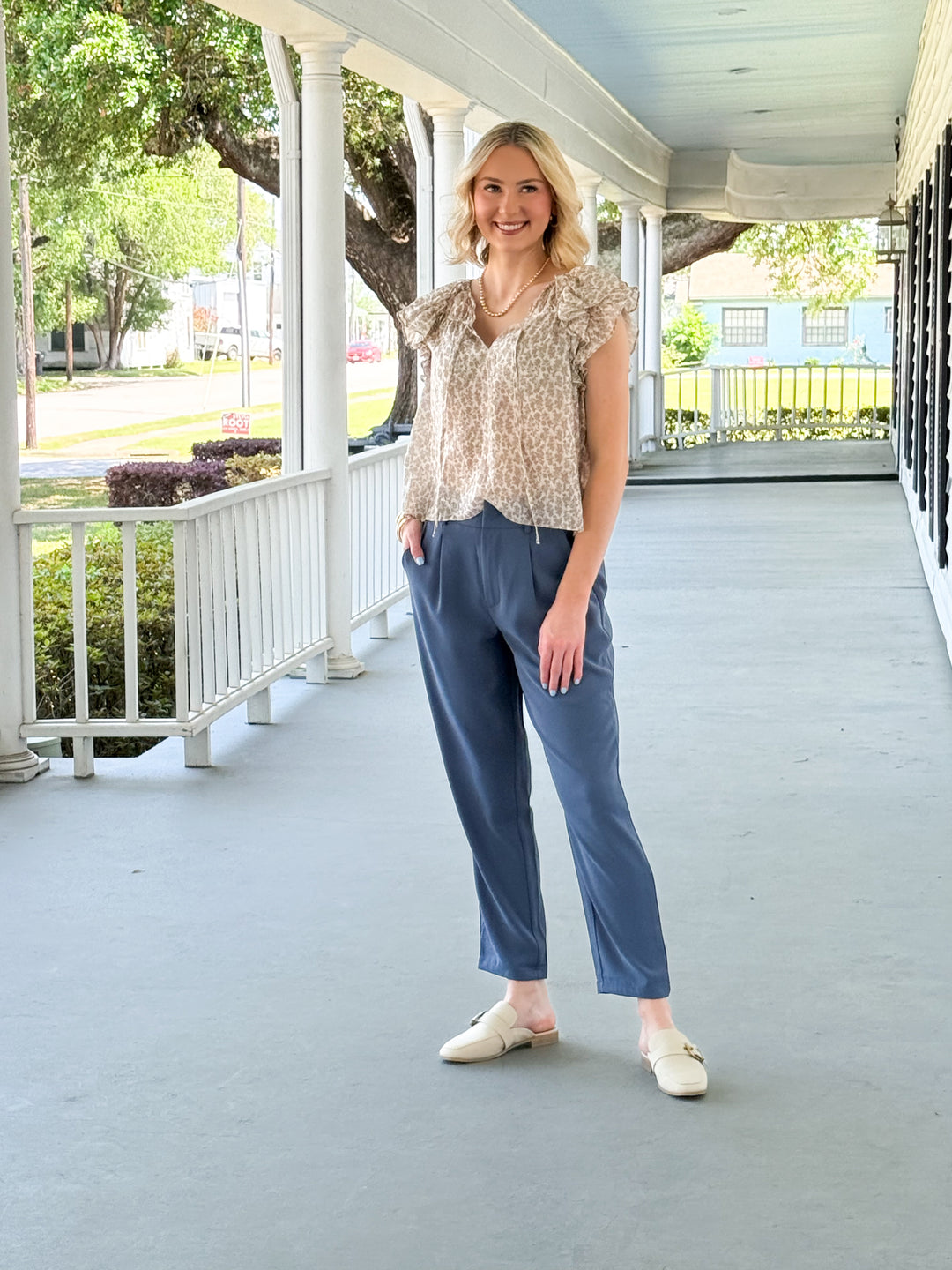 Halara - High Waisted Tapered Work Pants (Blue)