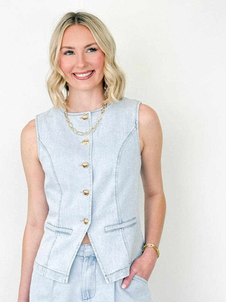 Erika - Light Washed Denim Set