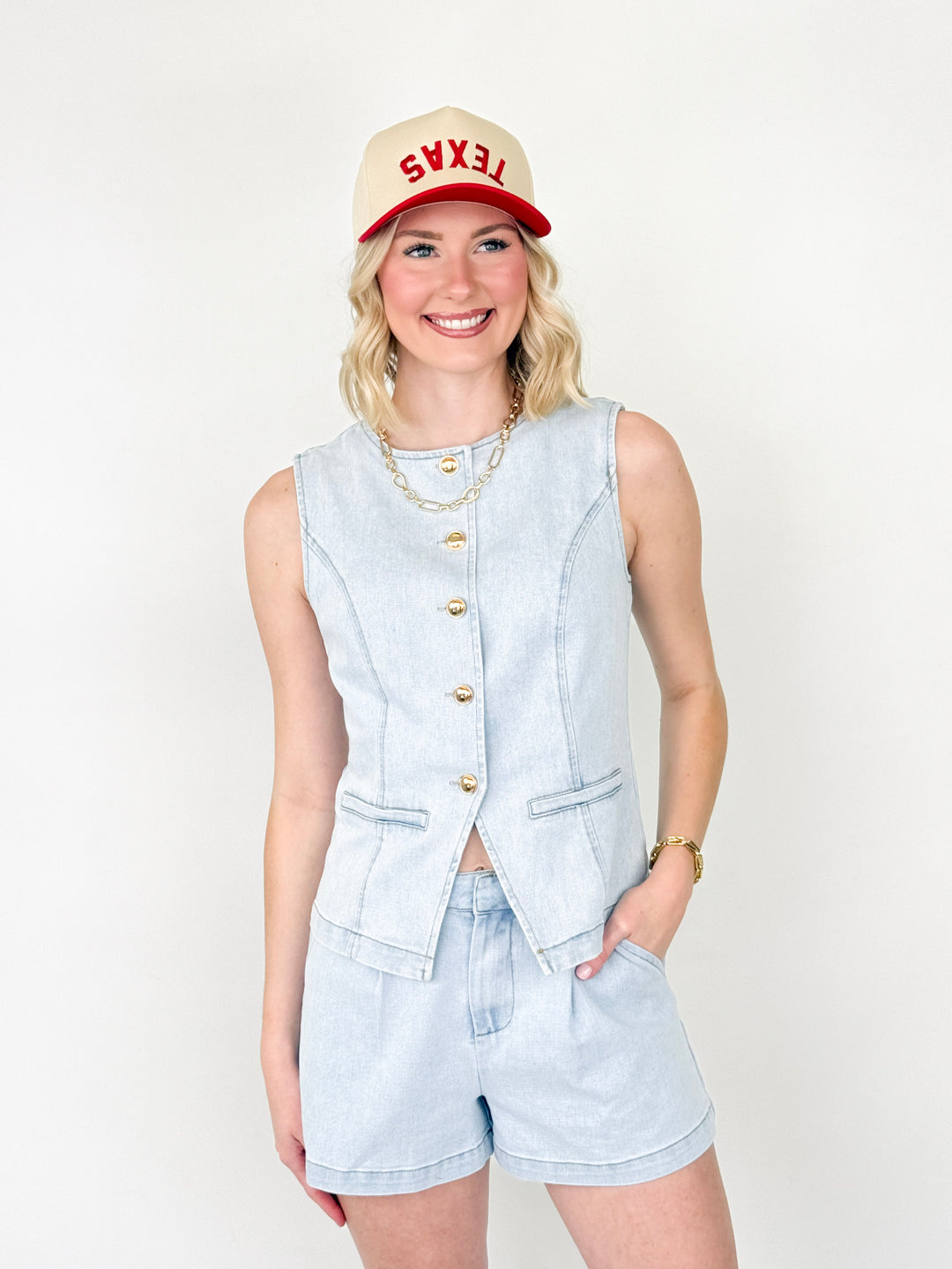 Erika - Light Washed Denim Set