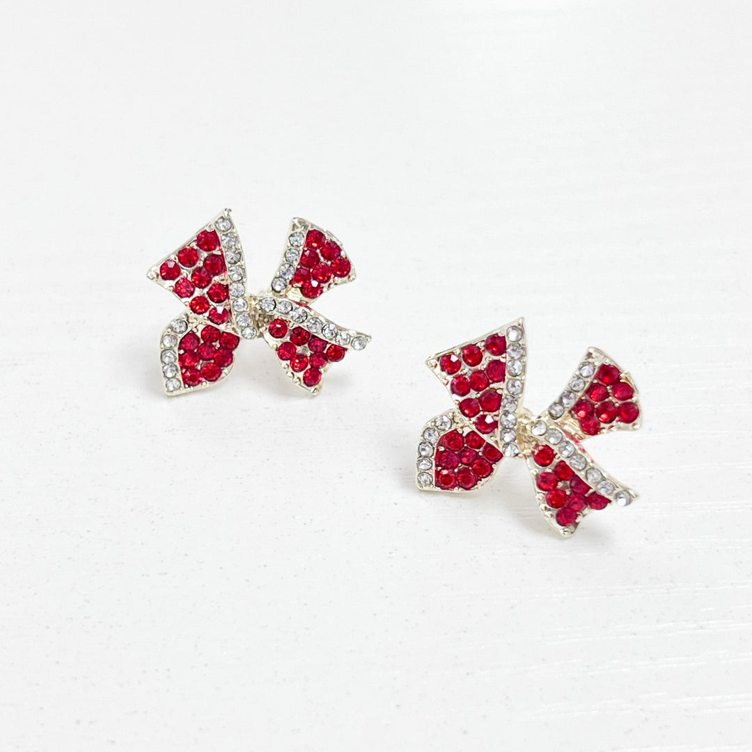 Rhinestone Bow Earrings