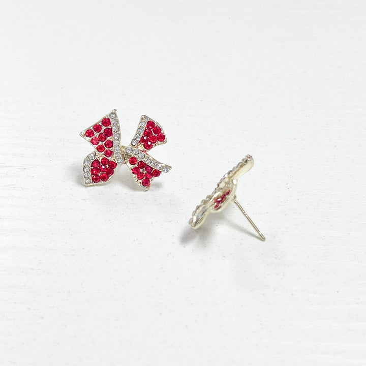 Rhinestone Bow Earrings