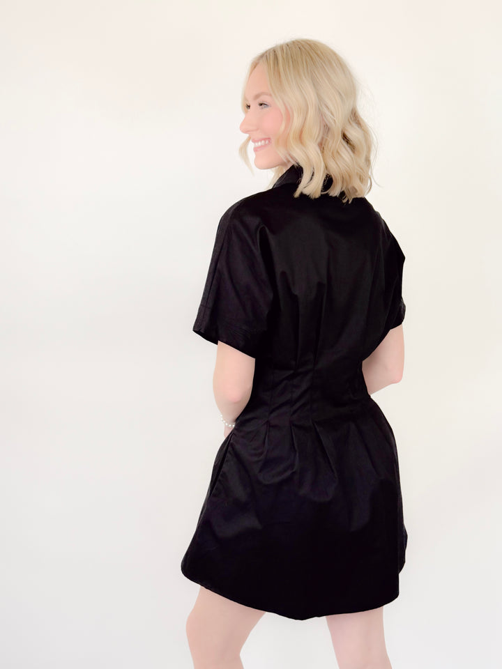 Mallory - Button Up Dress (Black)