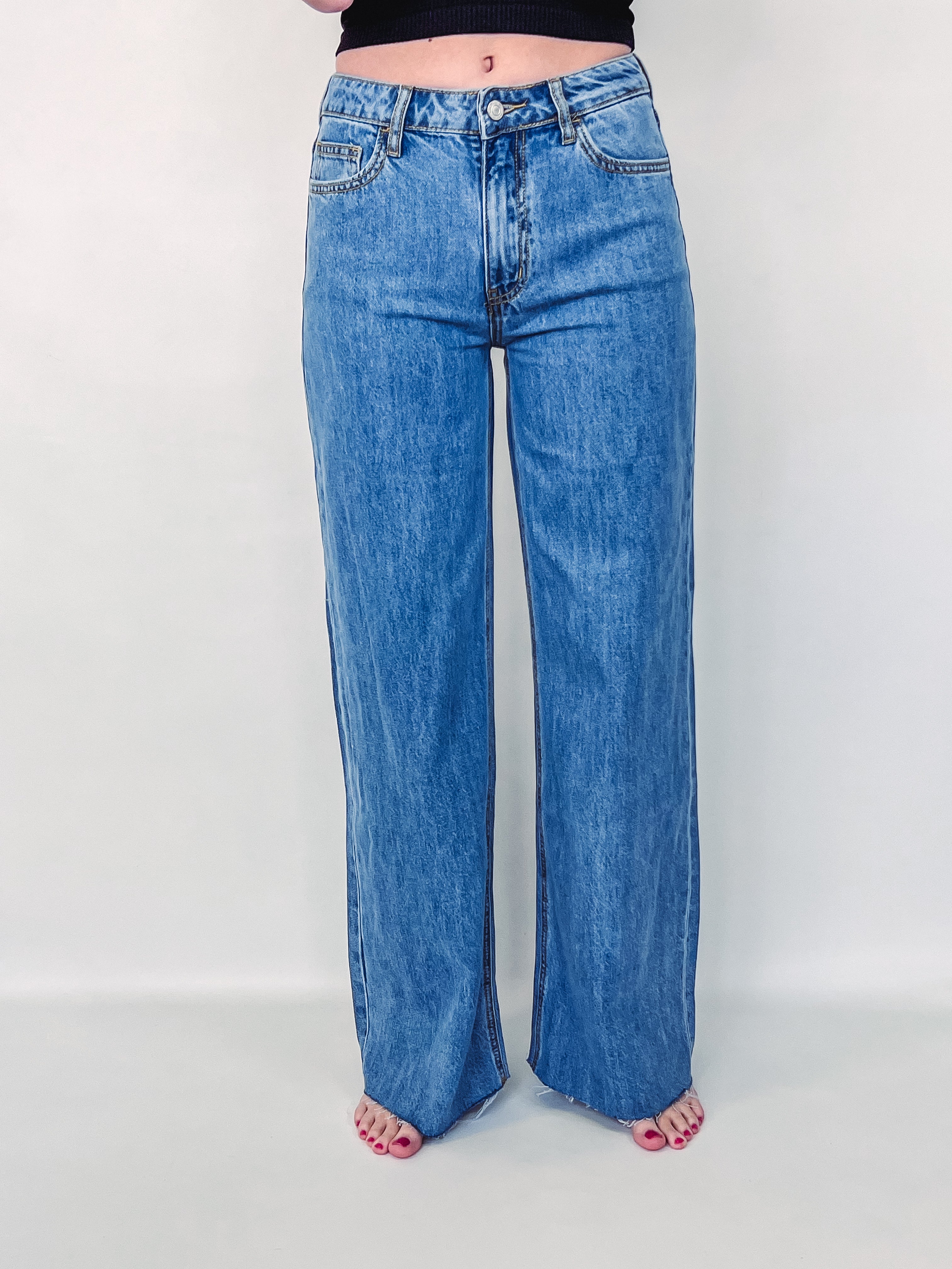 Hannah - High Rise Wide Leg Denim