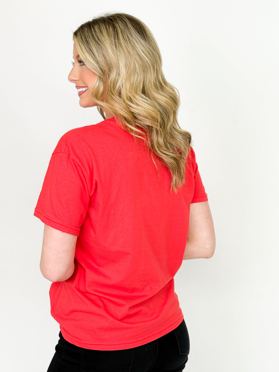 Lauren - Basic Crew Neck Tee (Red)