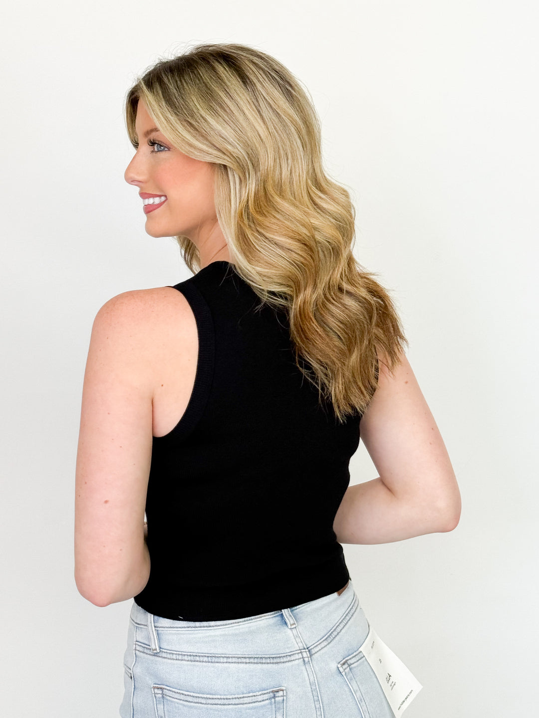 Abby - Sleeveless Knit Tank (Black)