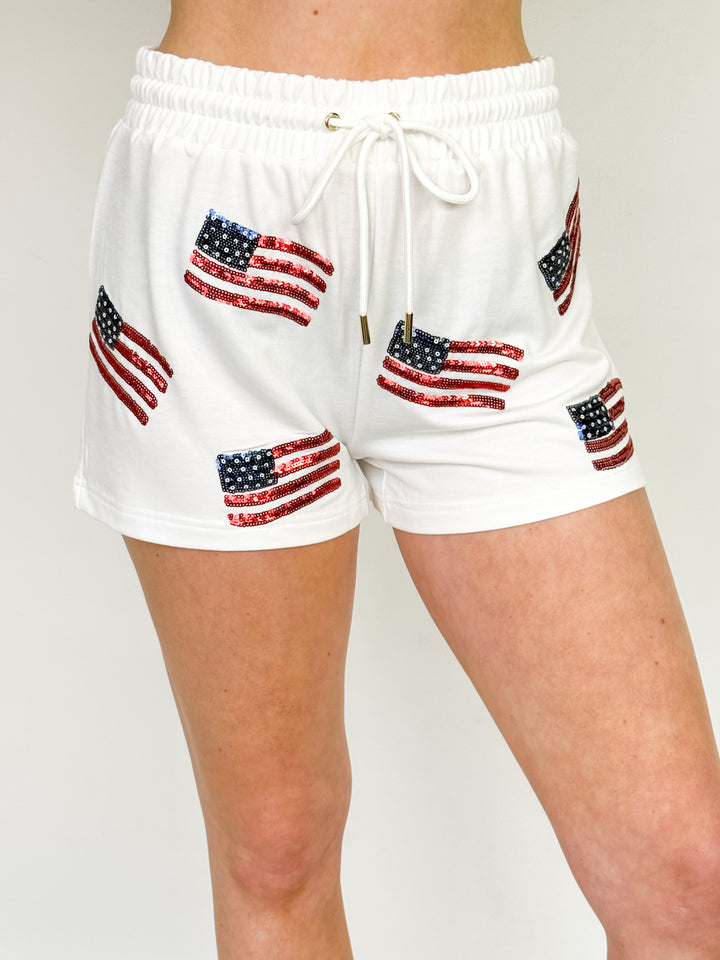 Sequin America Short Set