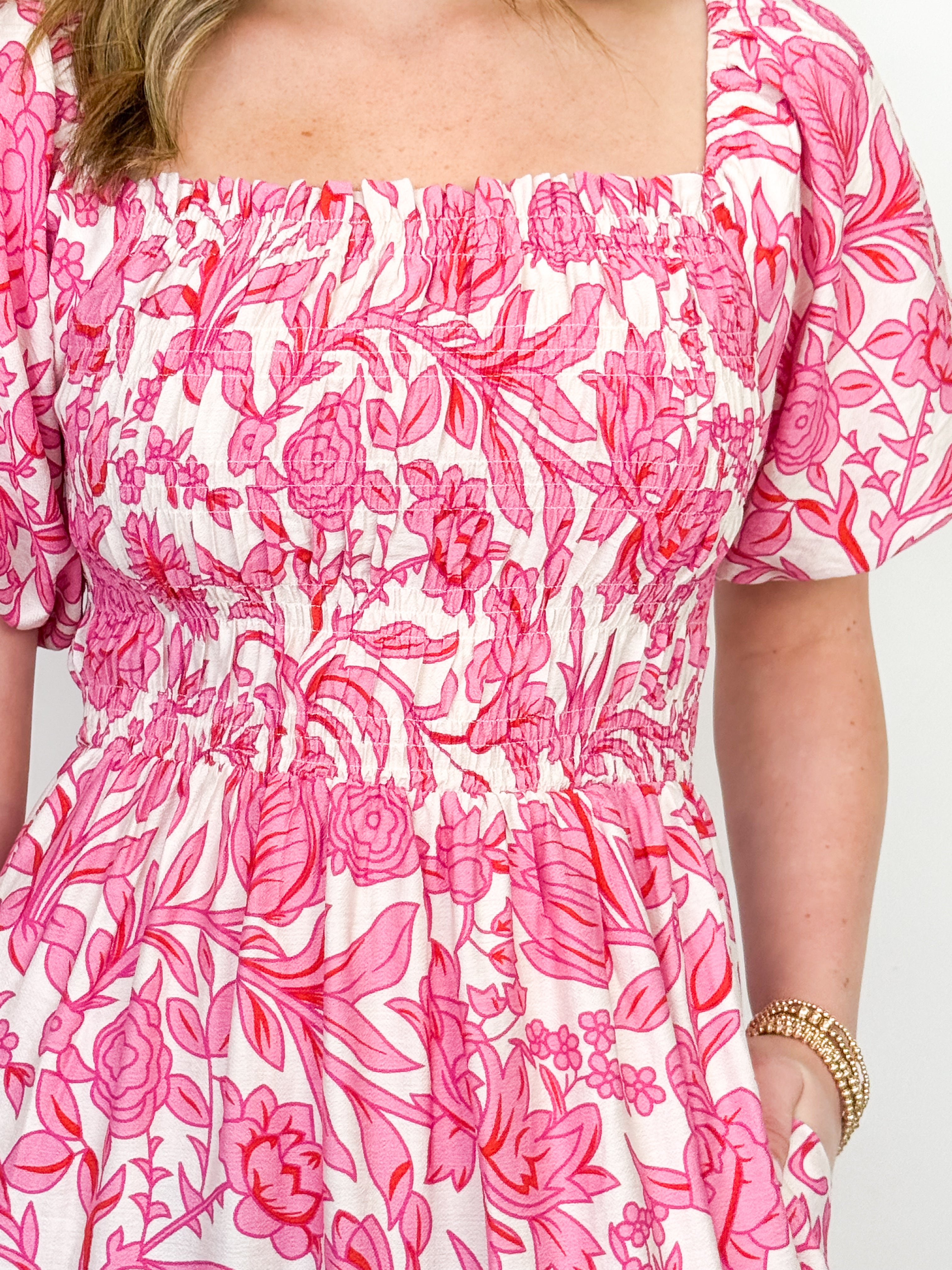 Nanci - Pink Floral Maxi Dress