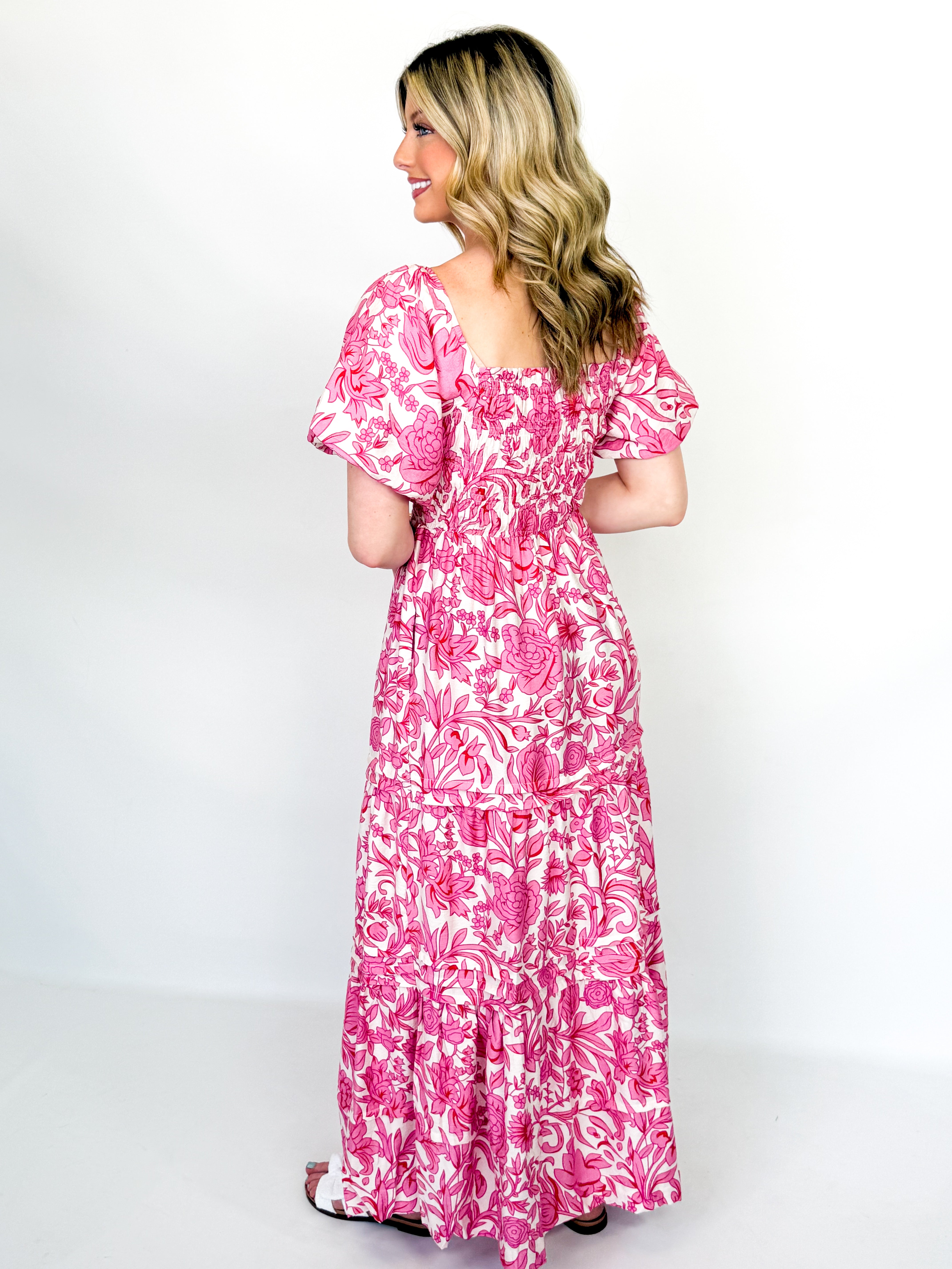 Nanci - Pink Floral Maxi Dress