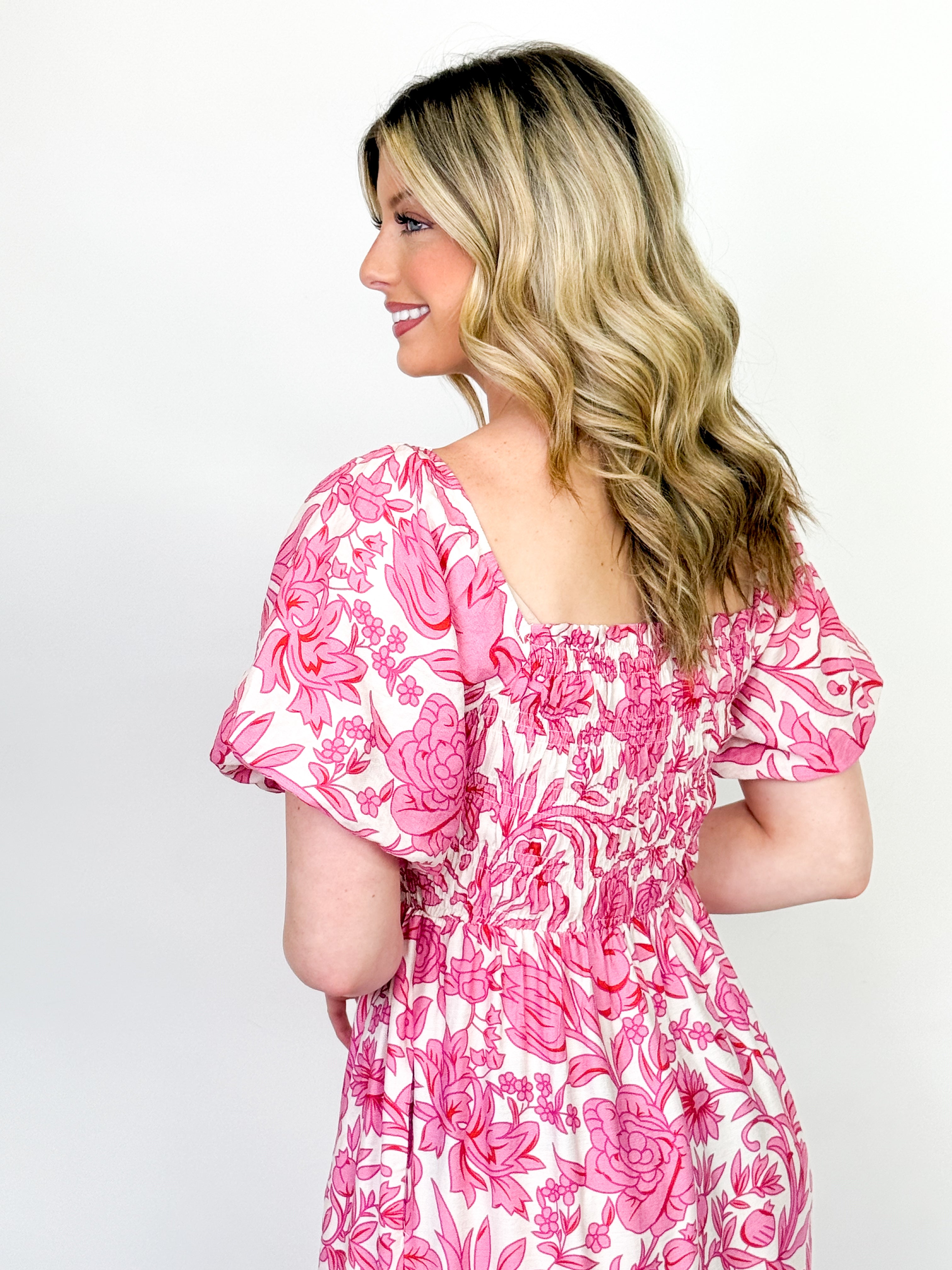 Nanci - Pink Floral Maxi Dress