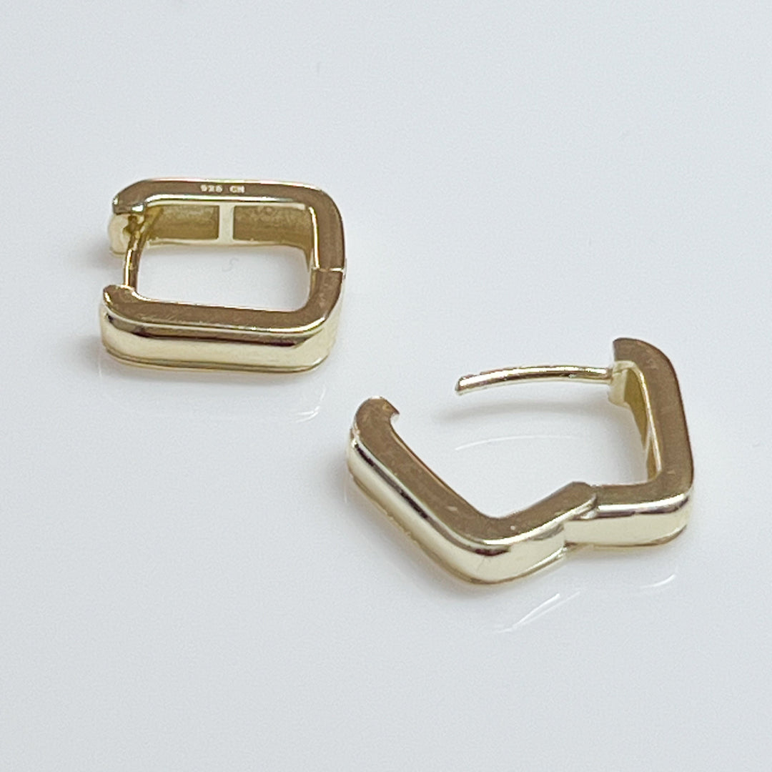 Celeste - Gold Square Huggies