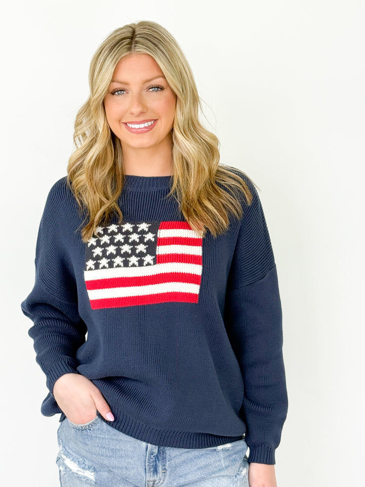 Charli - Knit American Flag Sweater