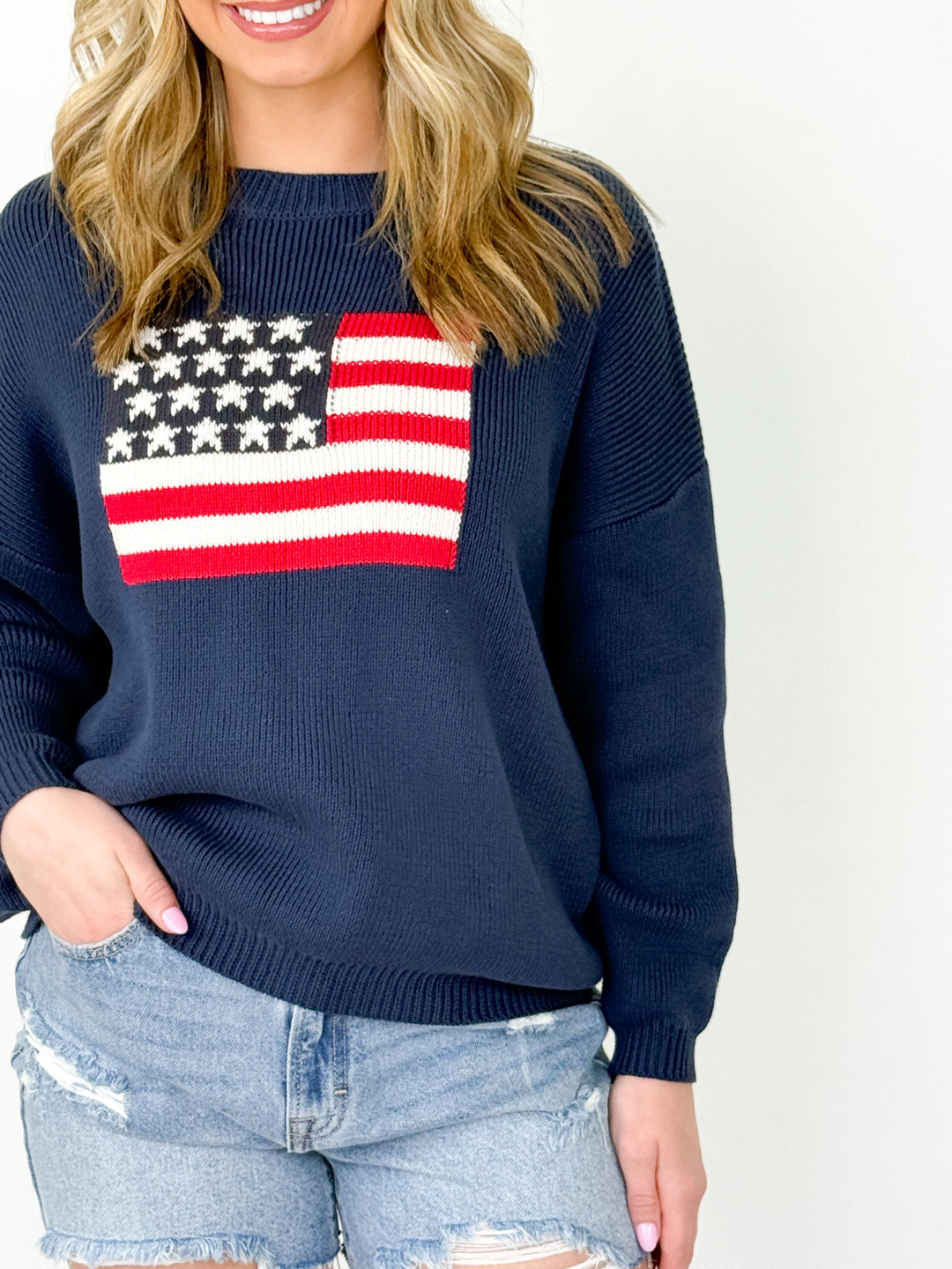 Charli - Knit American Flag Sweater