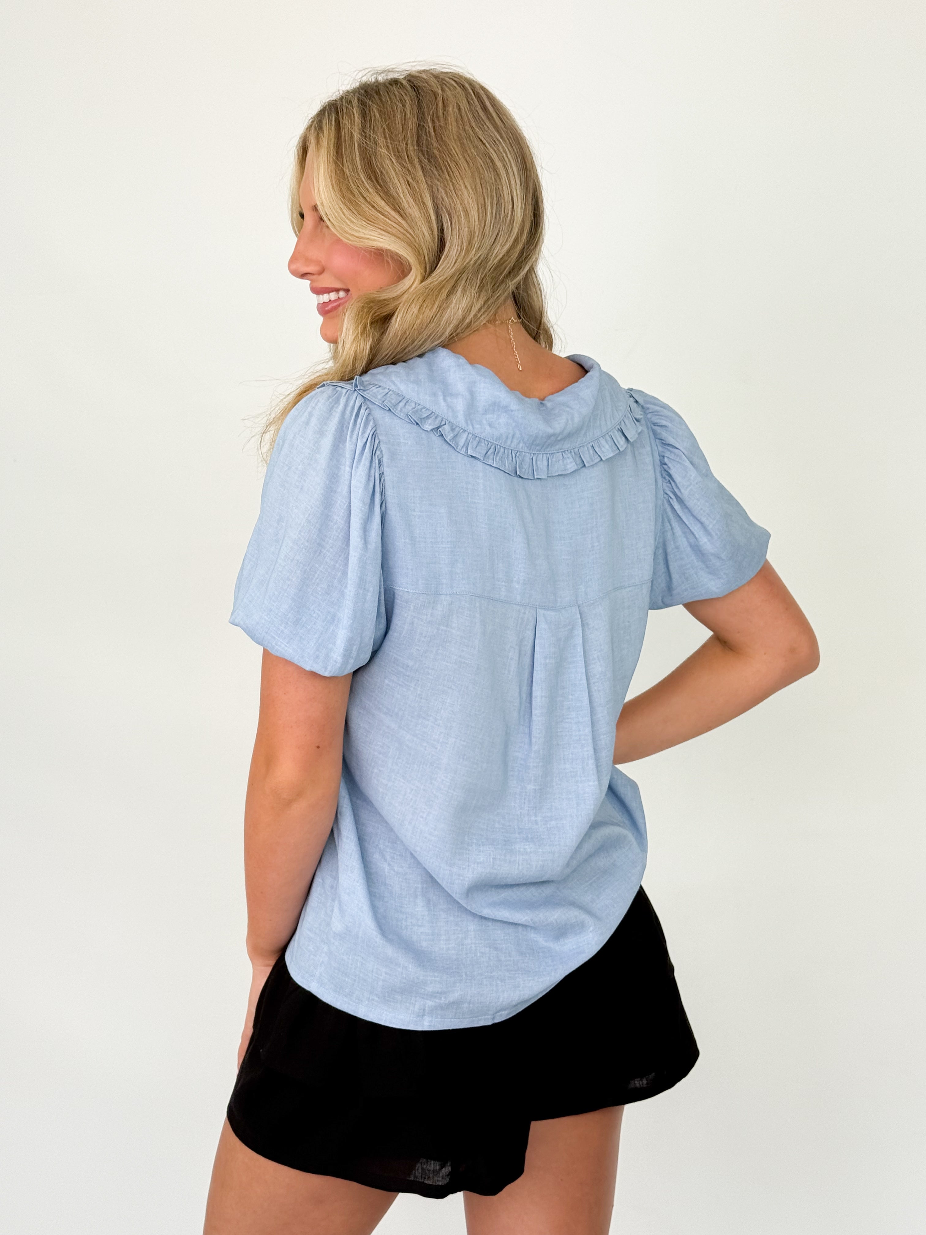 Kristi - Ruffled Collar Top