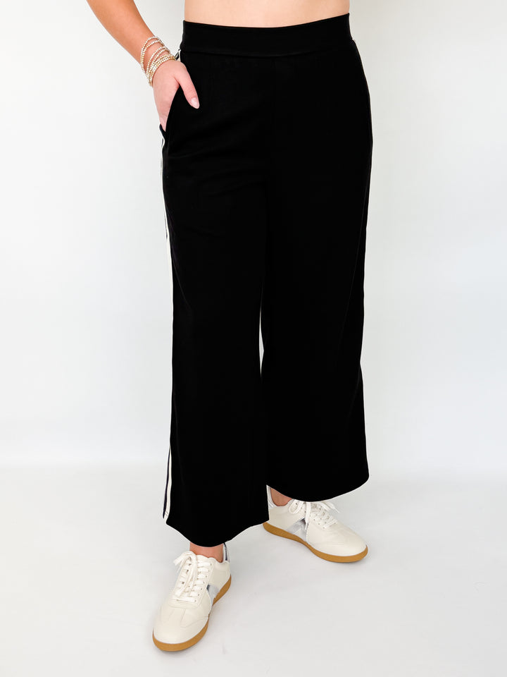 Tracey - Black Striped Pant Set