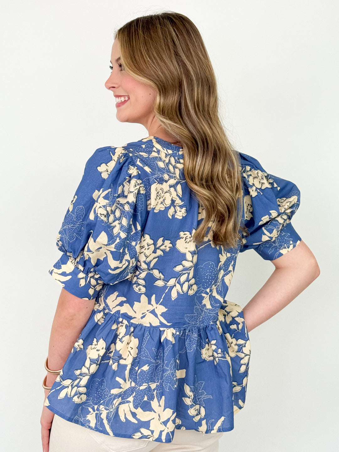 Blair - Blue Floral Blouse