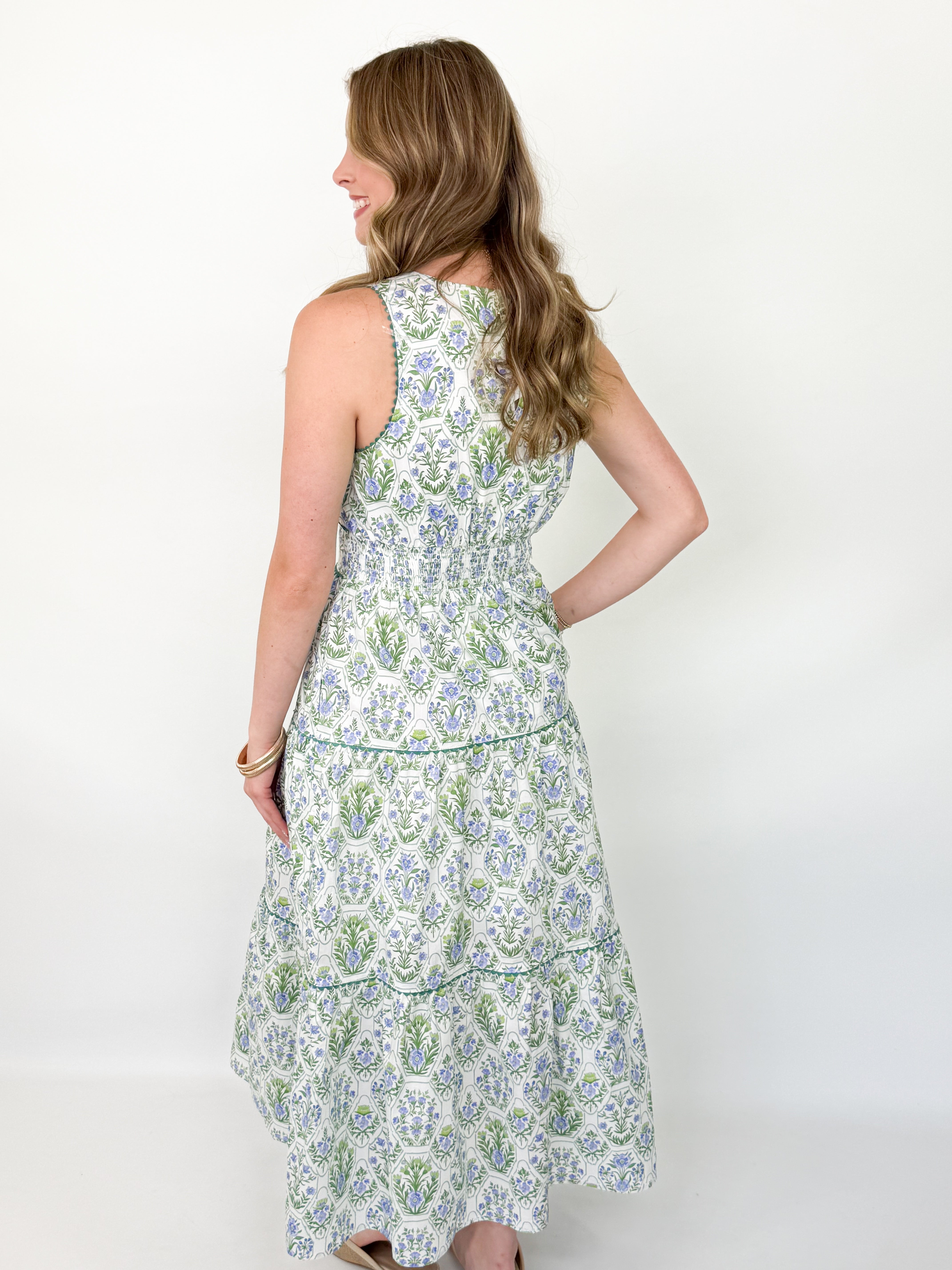 Ginger - Green Floral Midi