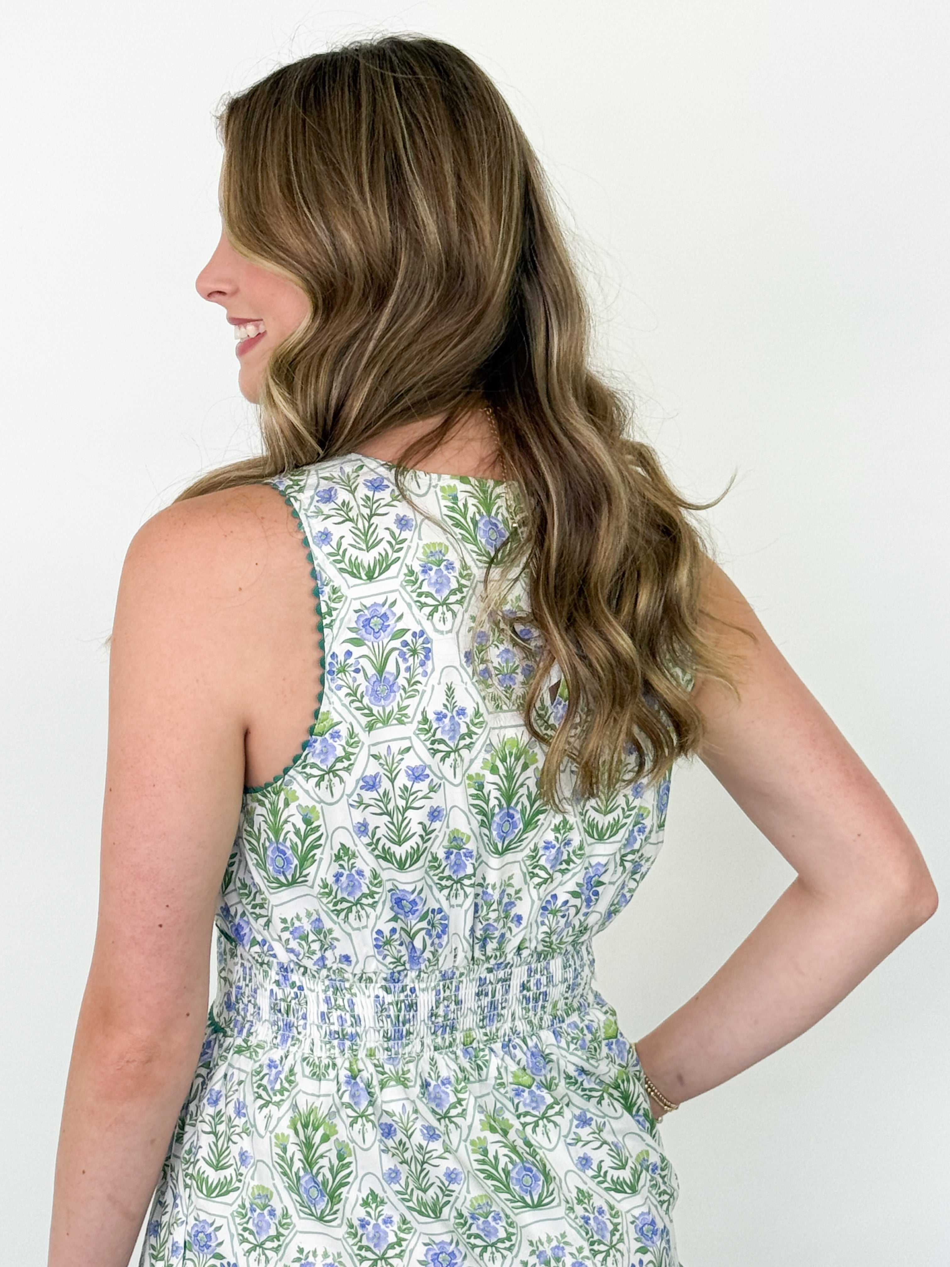 Ginger - Green Floral Midi