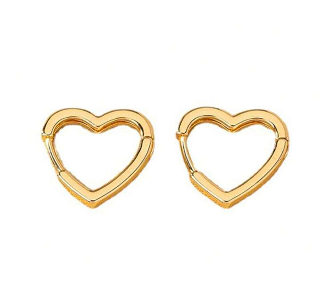 Heart Huggie Hoop Earrings