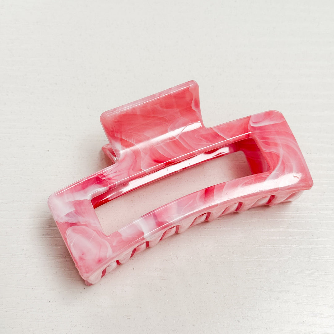 Carley - 3" Marble Rectangle Claw Clip
