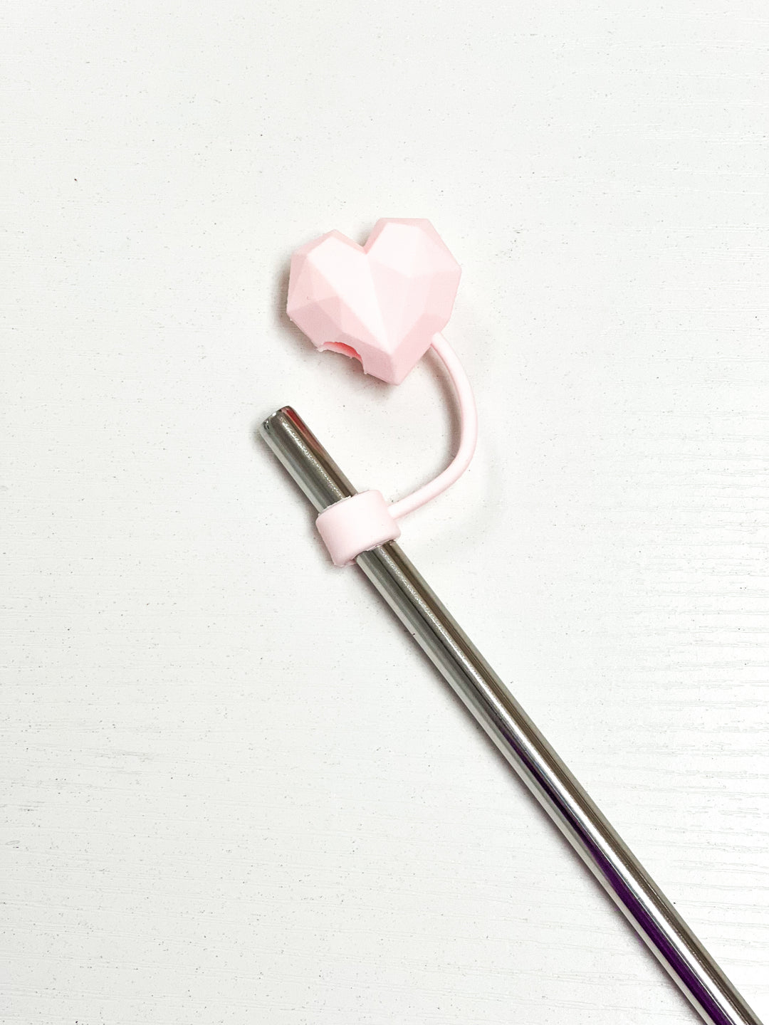 Straw Topper - Light Pink Heart