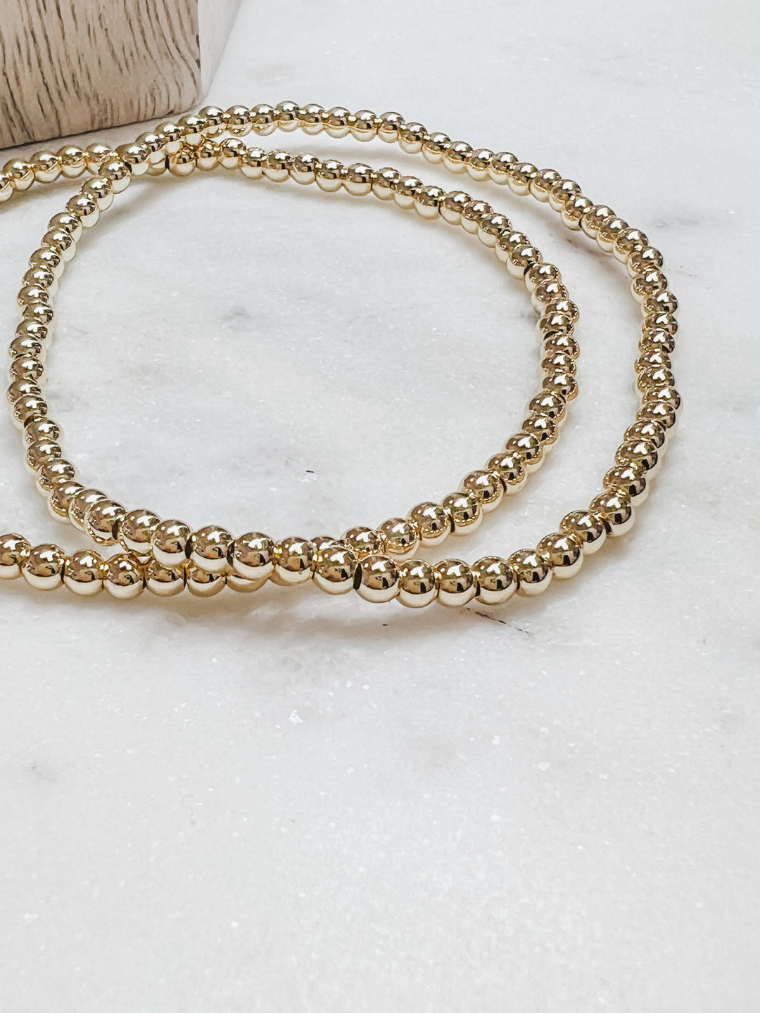 Jasmine - Gold Beaded Bracelet Set