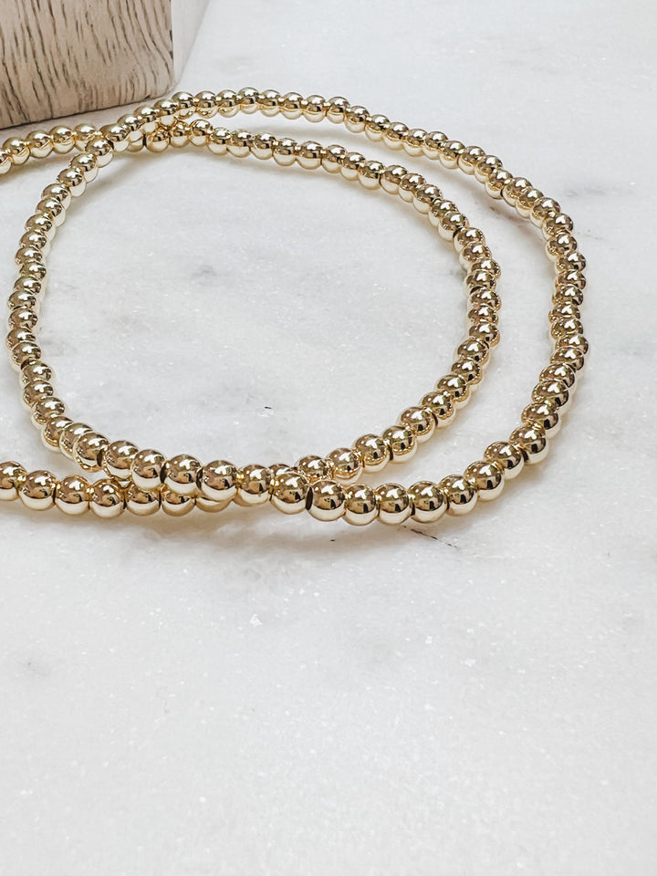 Jasmine - Gold Beaded Bracelet Set