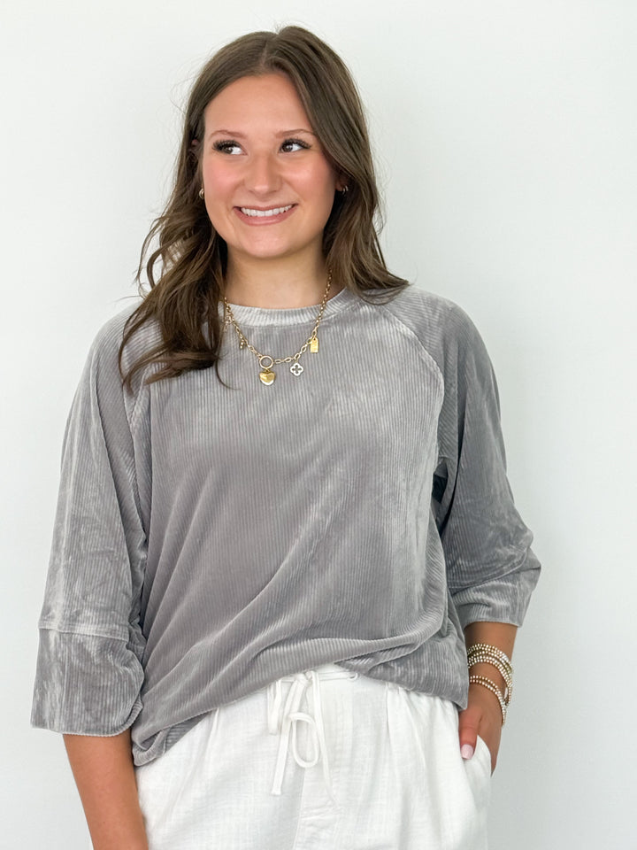 Janine - Ribbed Knit Oversized Top