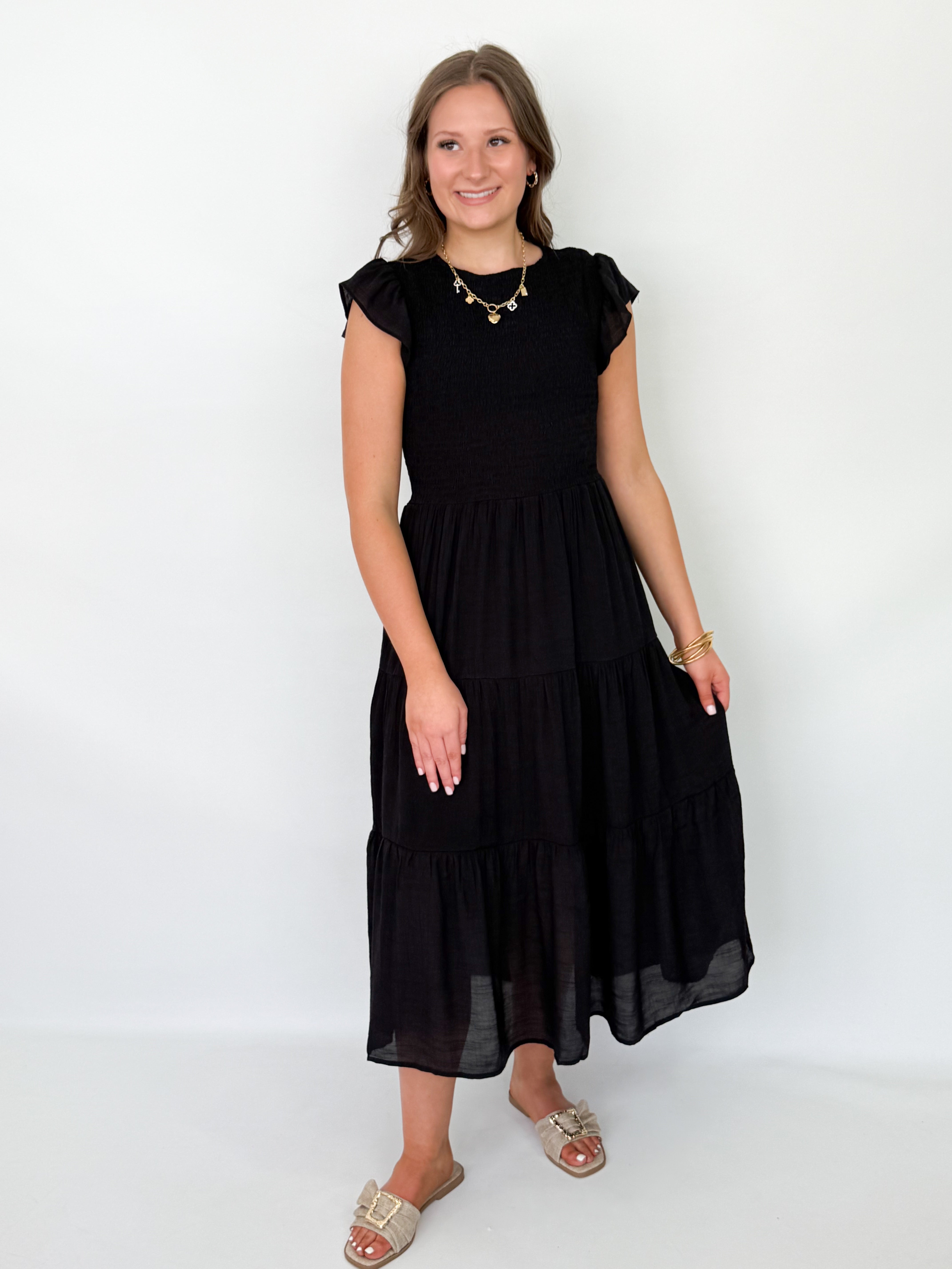 Crissy - Smocked Tiered Midi Dress