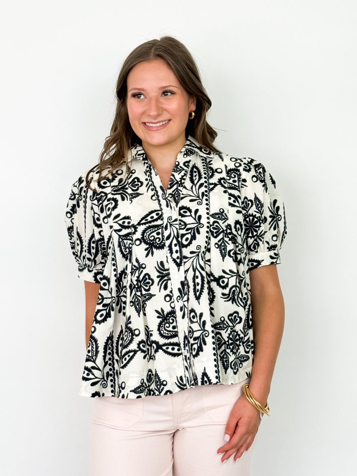 Sylvia - Puff Sleeve Floral Top