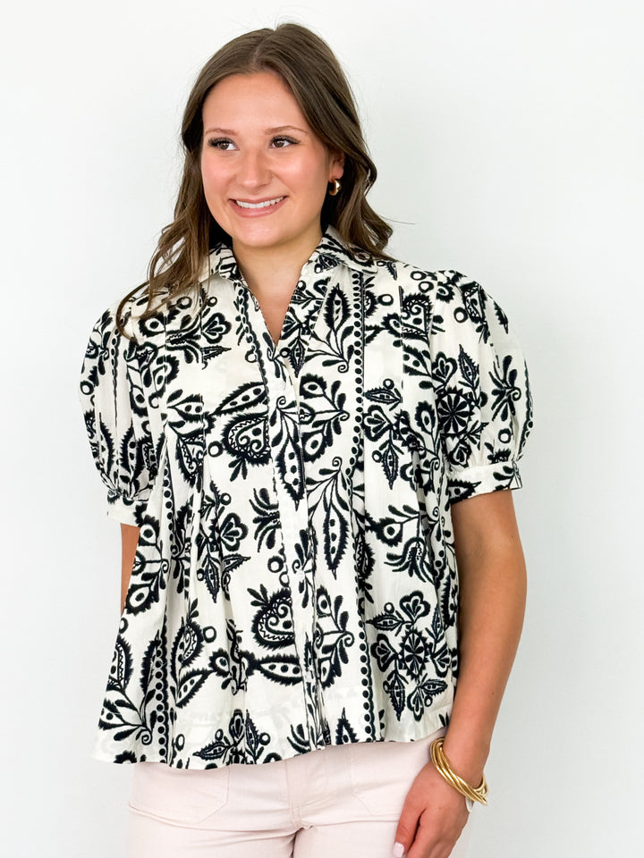 Sylvia - Puff Sleeve Floral Top