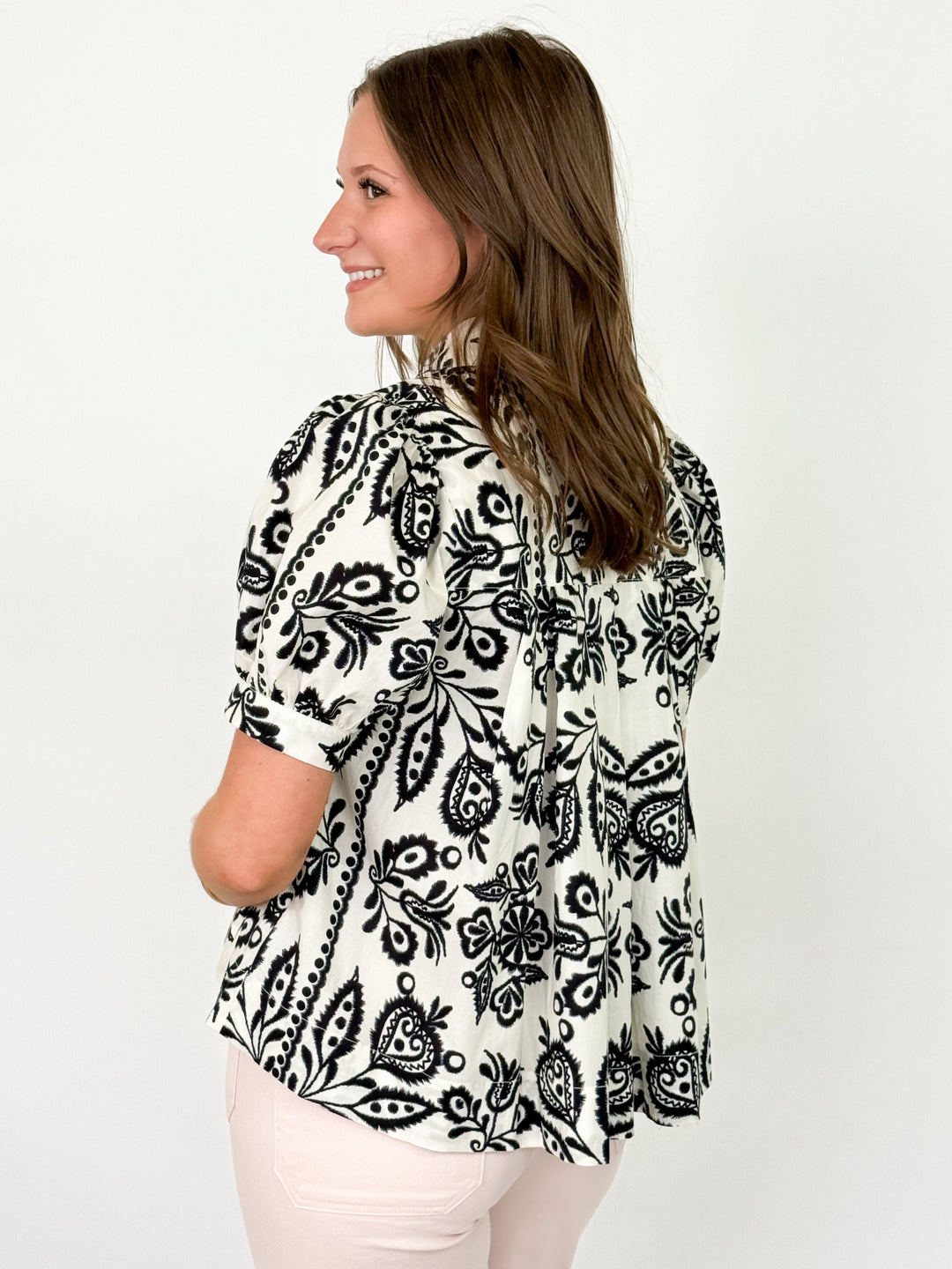 Sylvia - Puff Sleeve Floral Top