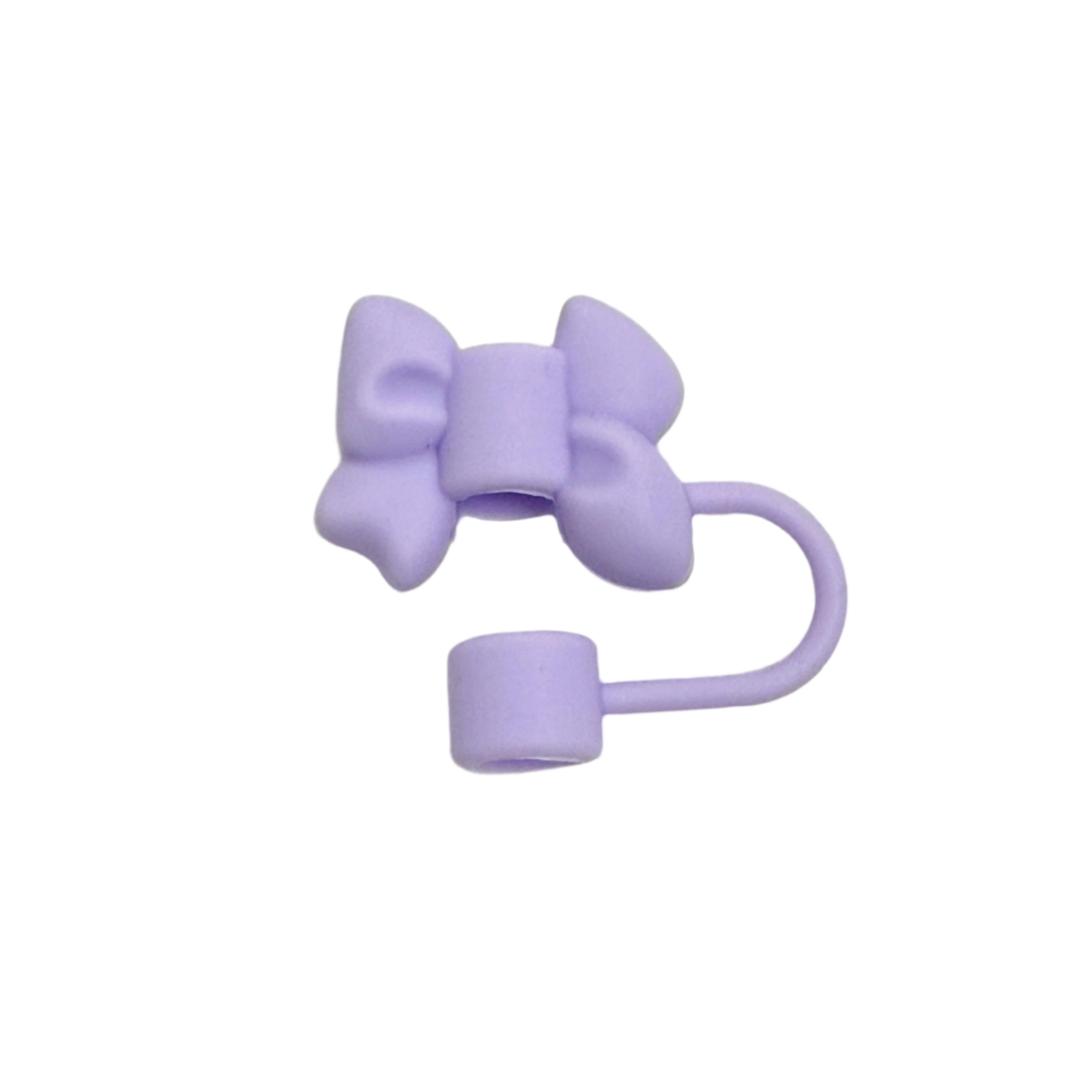 Straw Topper - Lavender Bow