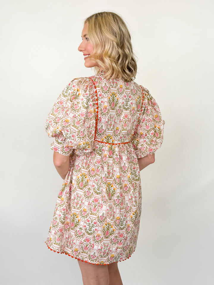 Kaylene - Orange Floral Dress